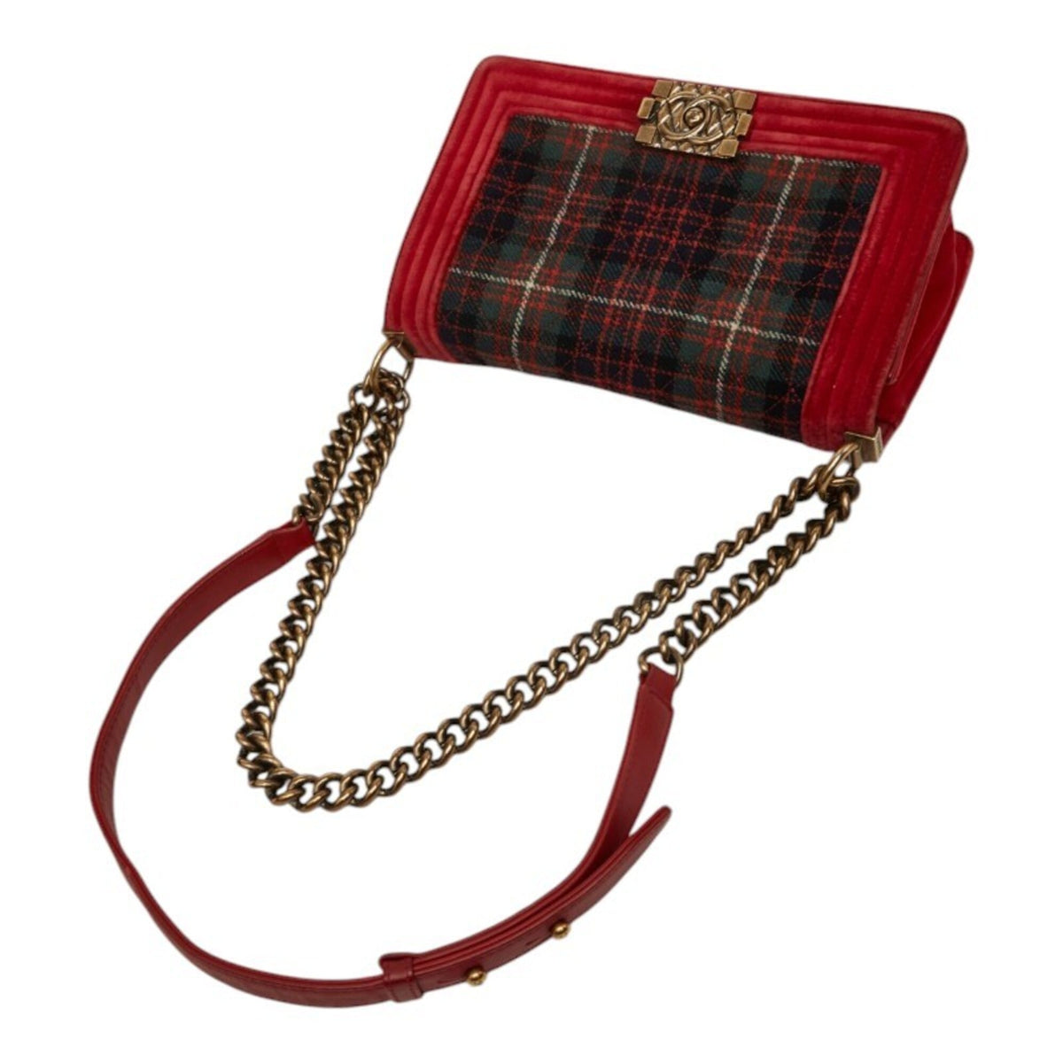 Chanel Red Color Leather Shoulder Bag (Pre-Owned)