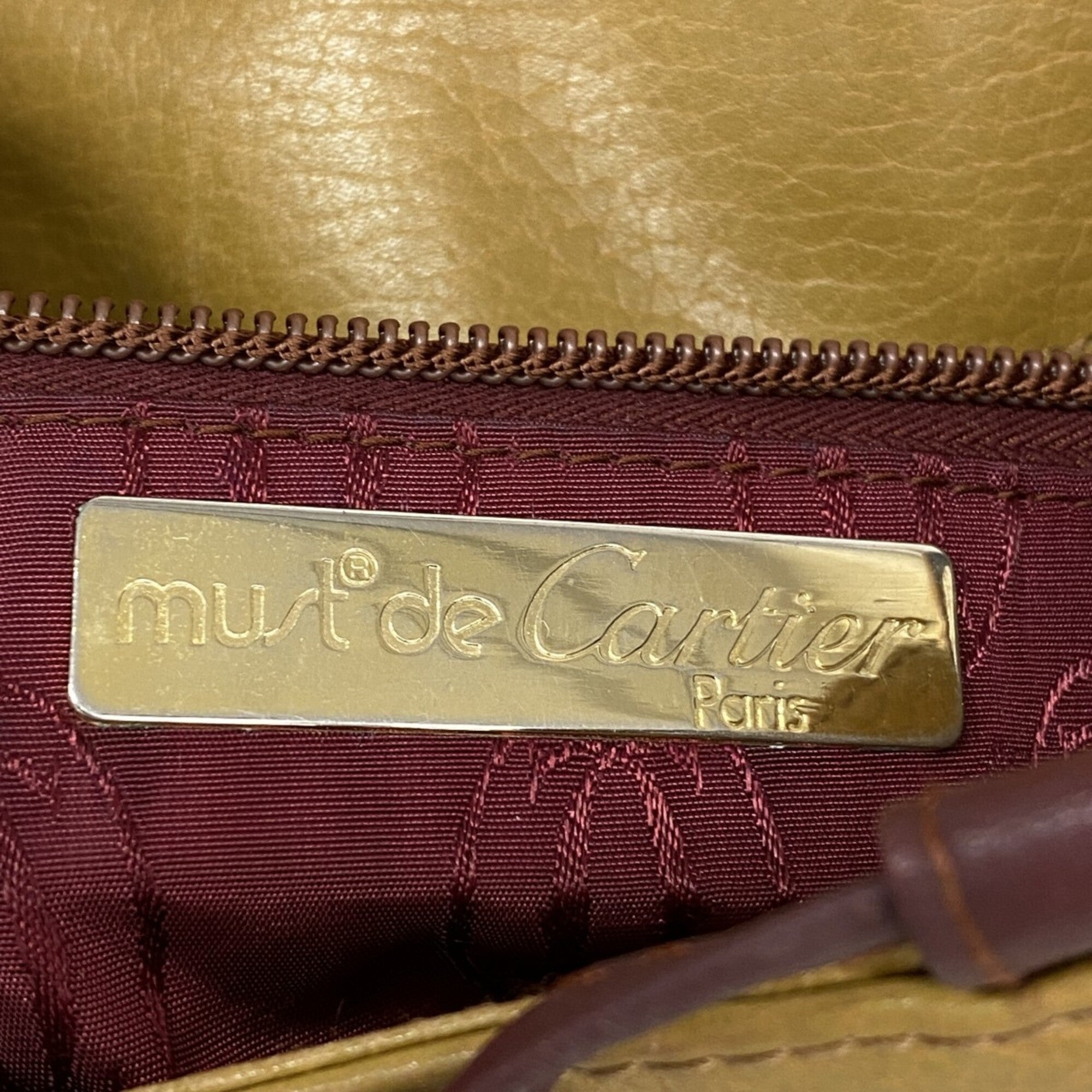 Cartier Bordeaux Brown Leather Shoulder Bag (Pre-Owned)