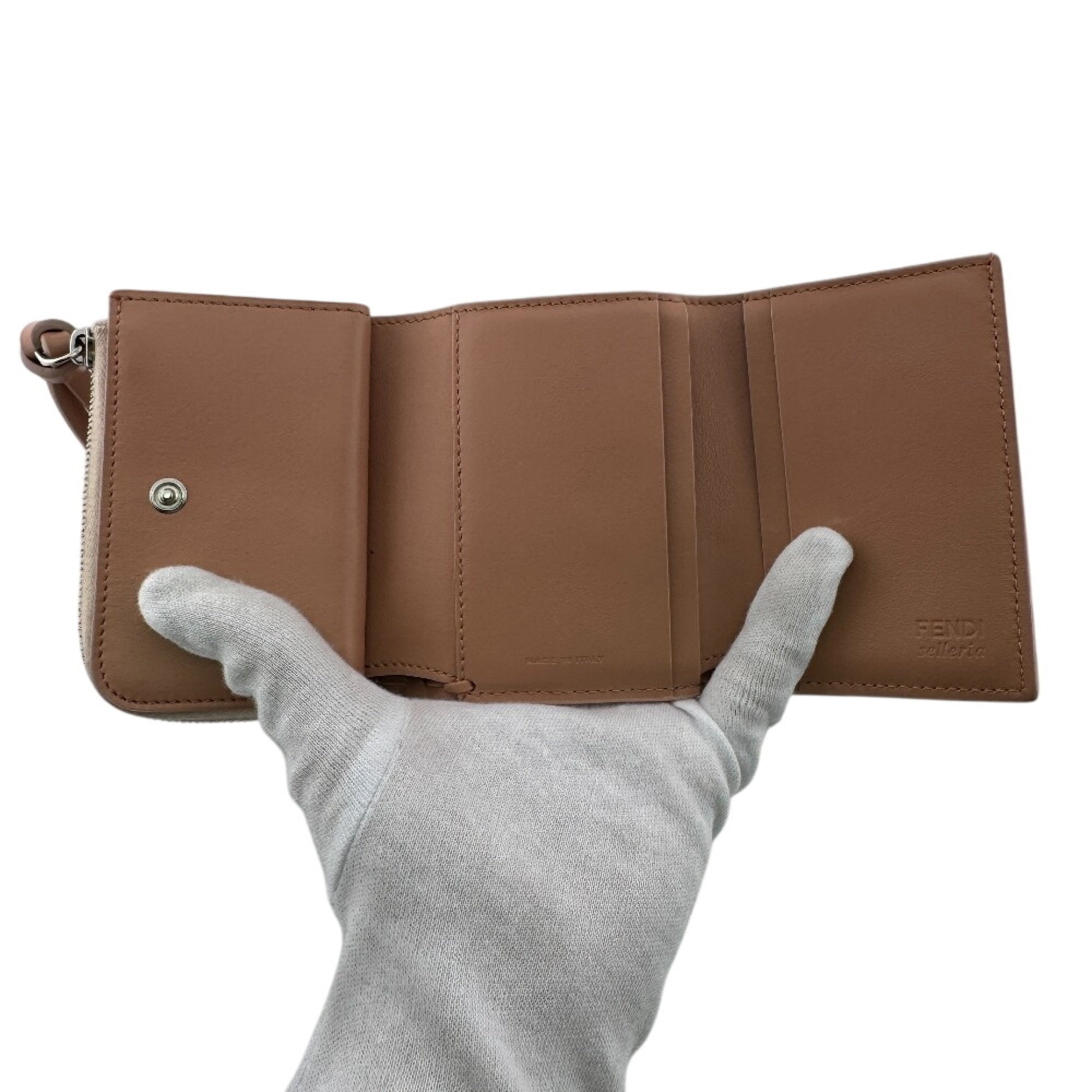 Fendi Pink Leather Wallet (Tri-Fold) (Pre-Owned)