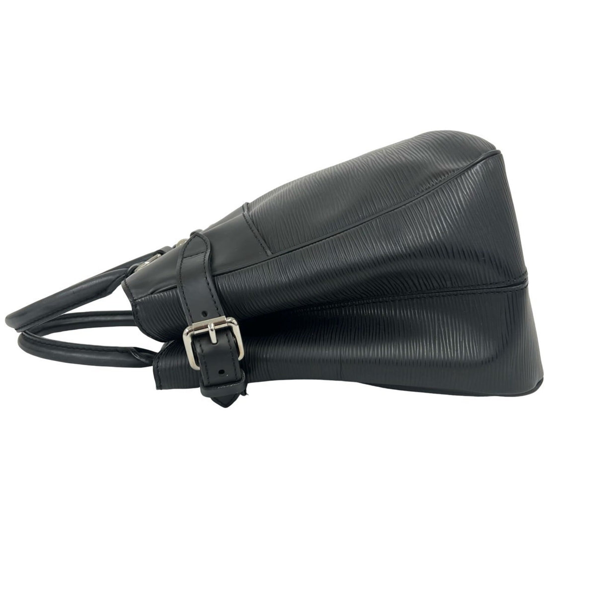 Louis Vuitton Black Leather Boston Bag Handbag Tote Bag (Pre-Owned)