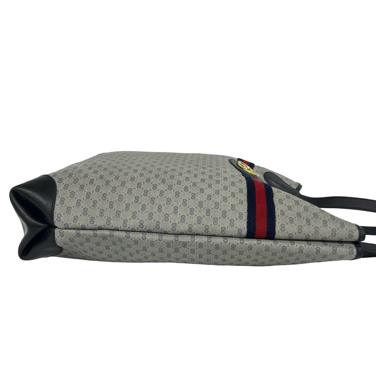 Gucci Navy Red Color Leather Pvc Shoulder Bag Tote Bag (Pre-Owned)