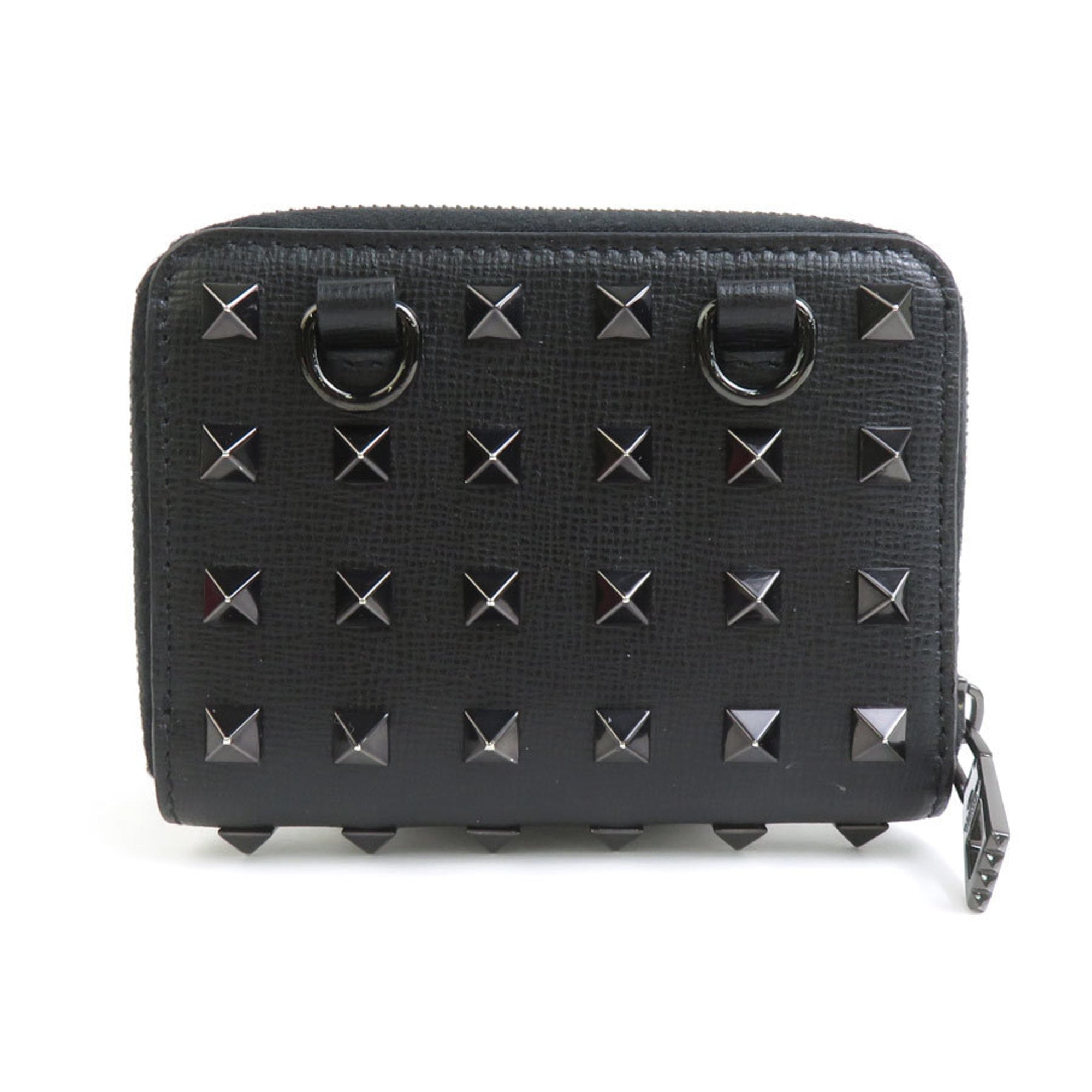 Valentino Garavani Black Leather Coin Purse/Coin Case (Pre-Owned)