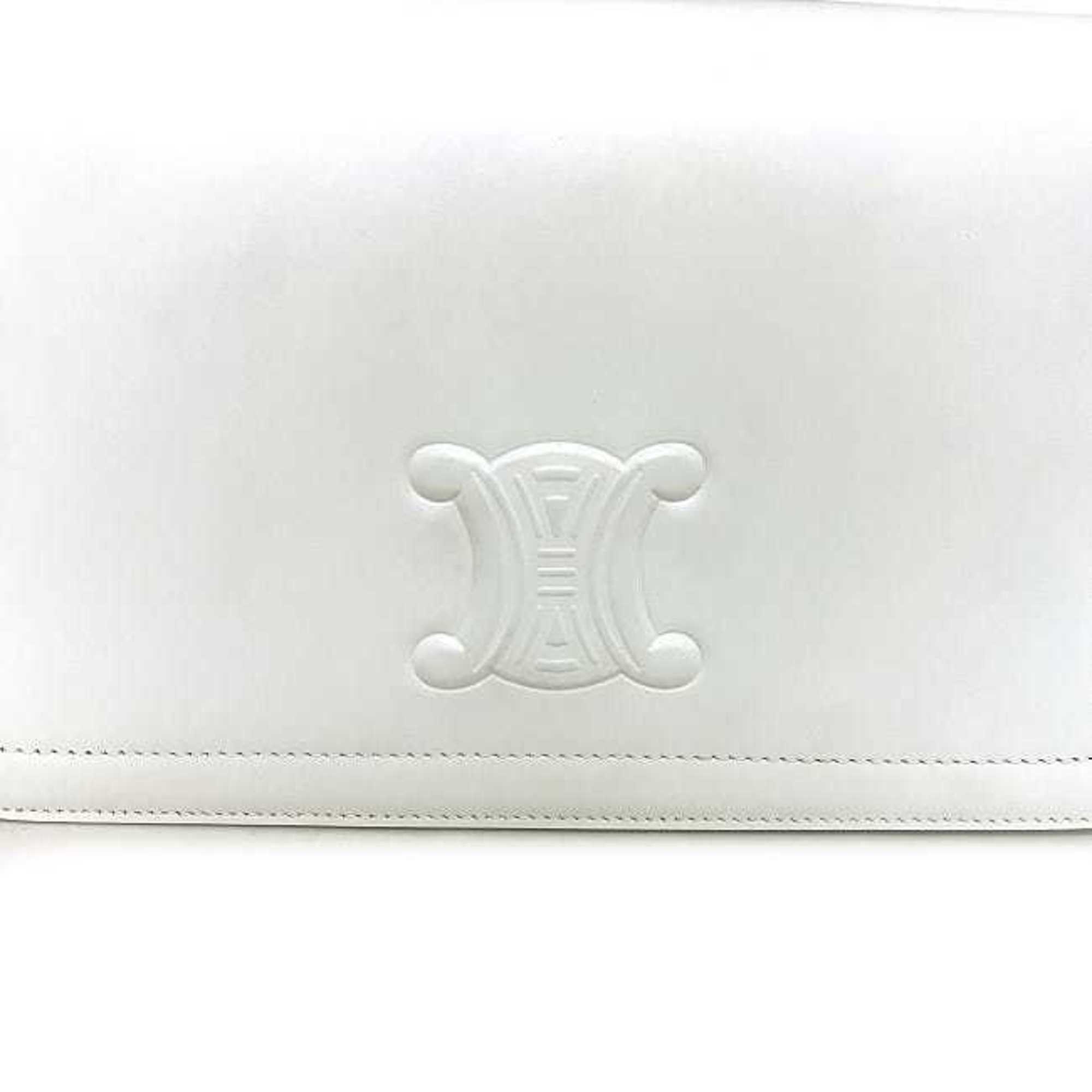Celine White Leather Handbag Shoulder Bag (Pre-Owned)