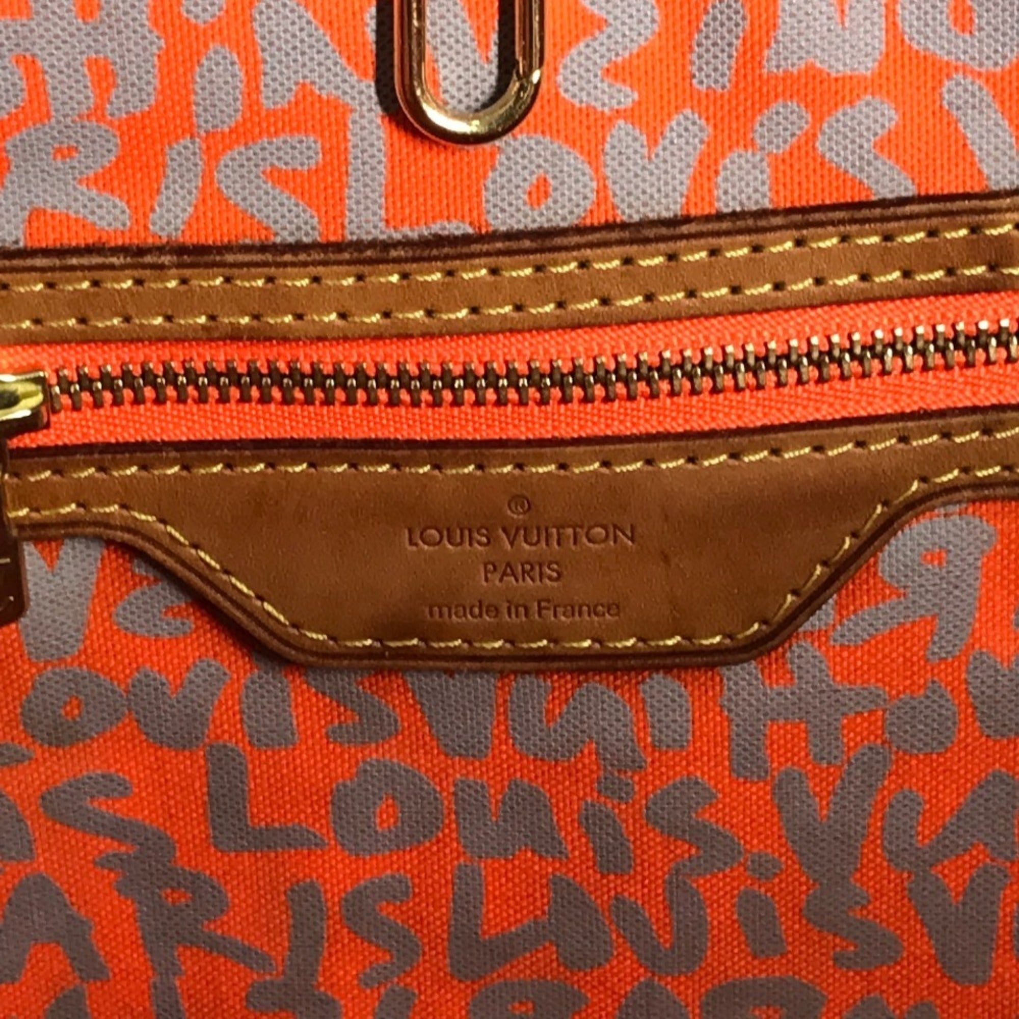 Louis Vuitton Brown Galle Orange Monogram Graffiti Shoulder Bag Tote Bag (Pre-Owned)