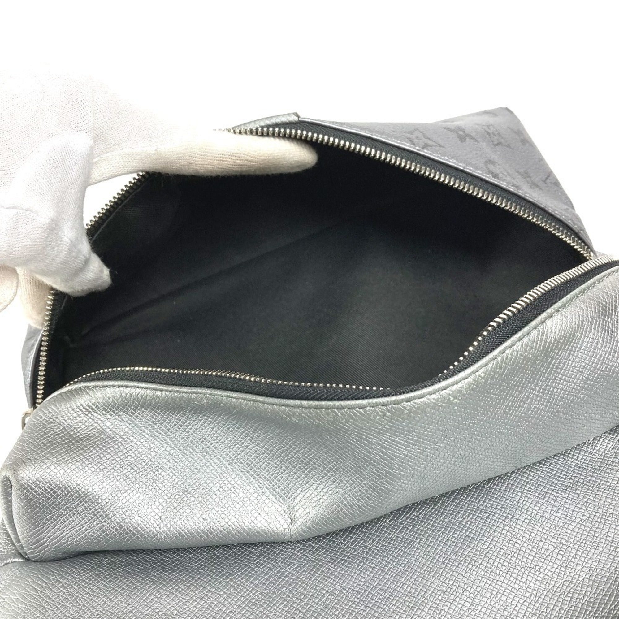Louis Vuitton Taigarama Silver Taiga Leather Monogram Backpack (Pre-Owned)