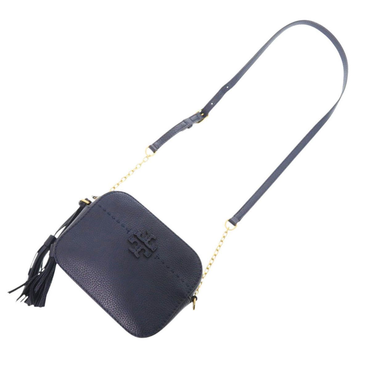 Tory Burch Navy Leather Shoulder Bag (Pre-Owned)