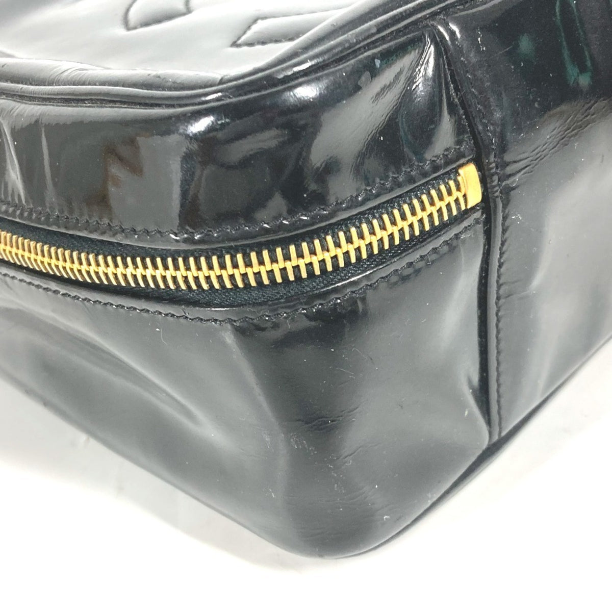 Chanel Black Leather Handbag Vanity Bag (Pre-Owned)