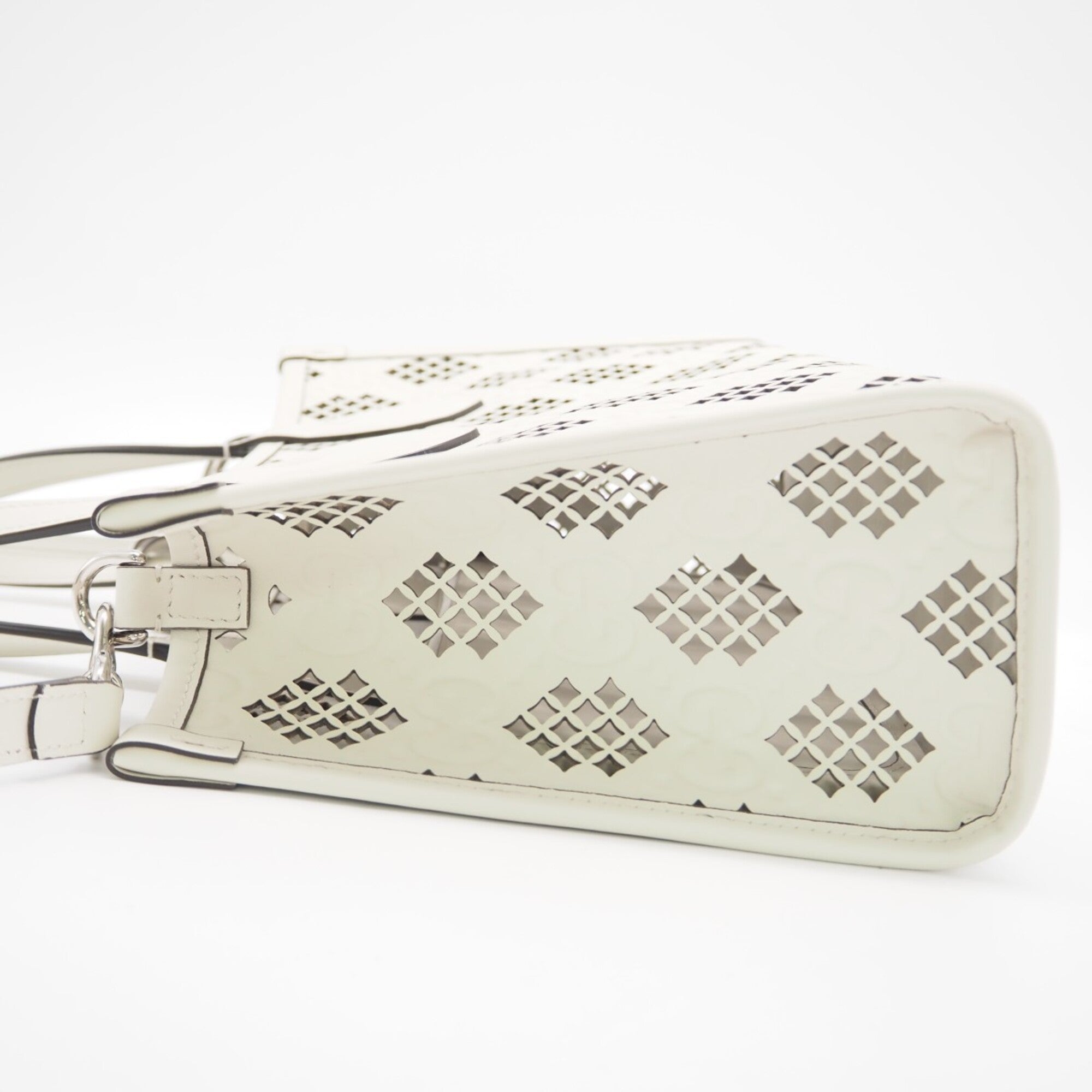 Gucci White Leather Handbag Pouch Tote Bag (Pre-Owned)