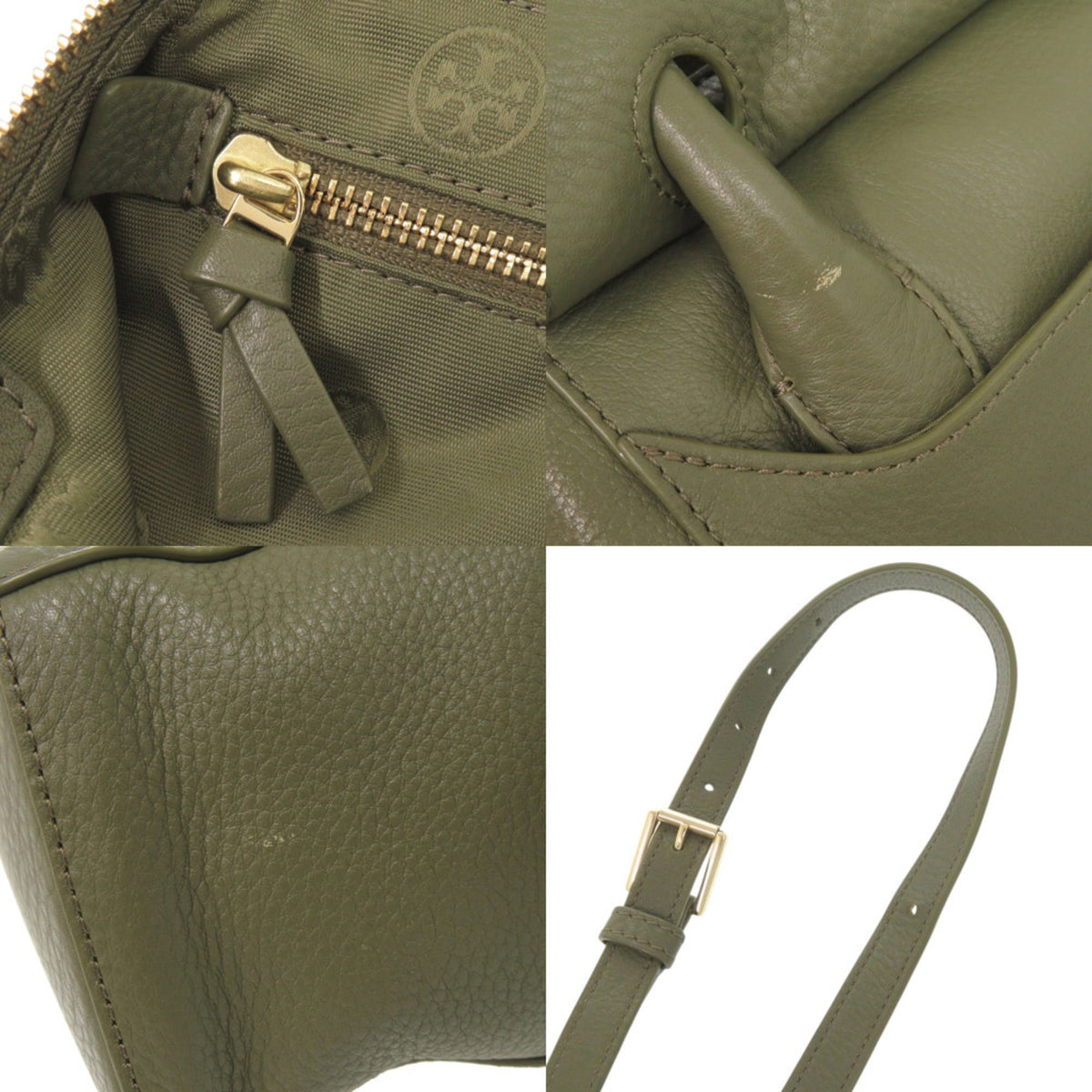 Tory Burch Green Leather Handbag Shoulder Bag (Pre-Owned)