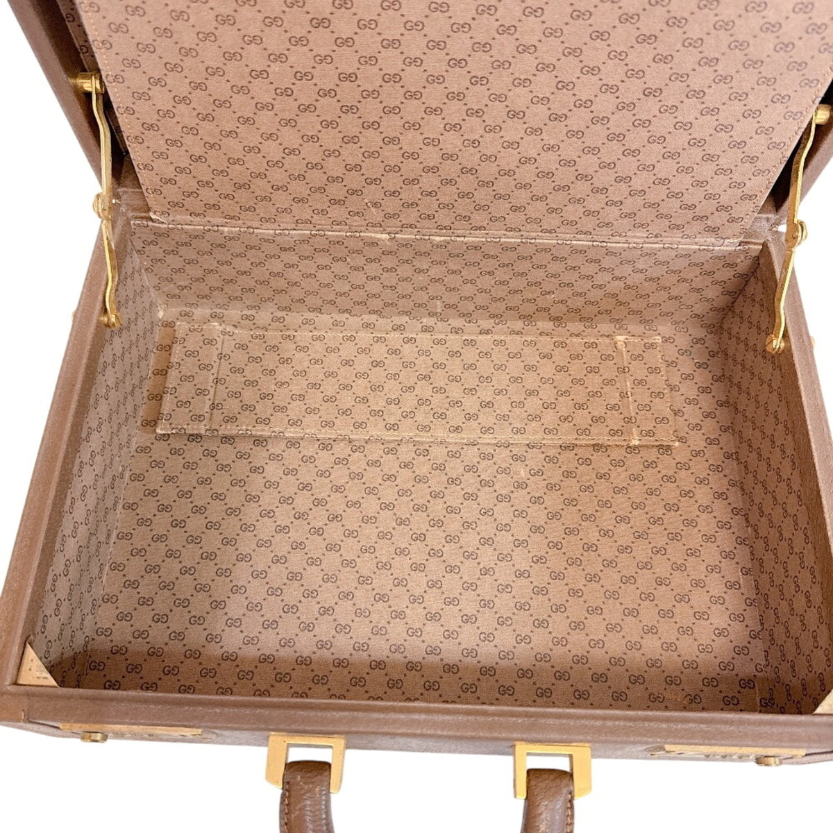 Gucci Brown Leather Attaché Case Handbag (Pre-Owned)