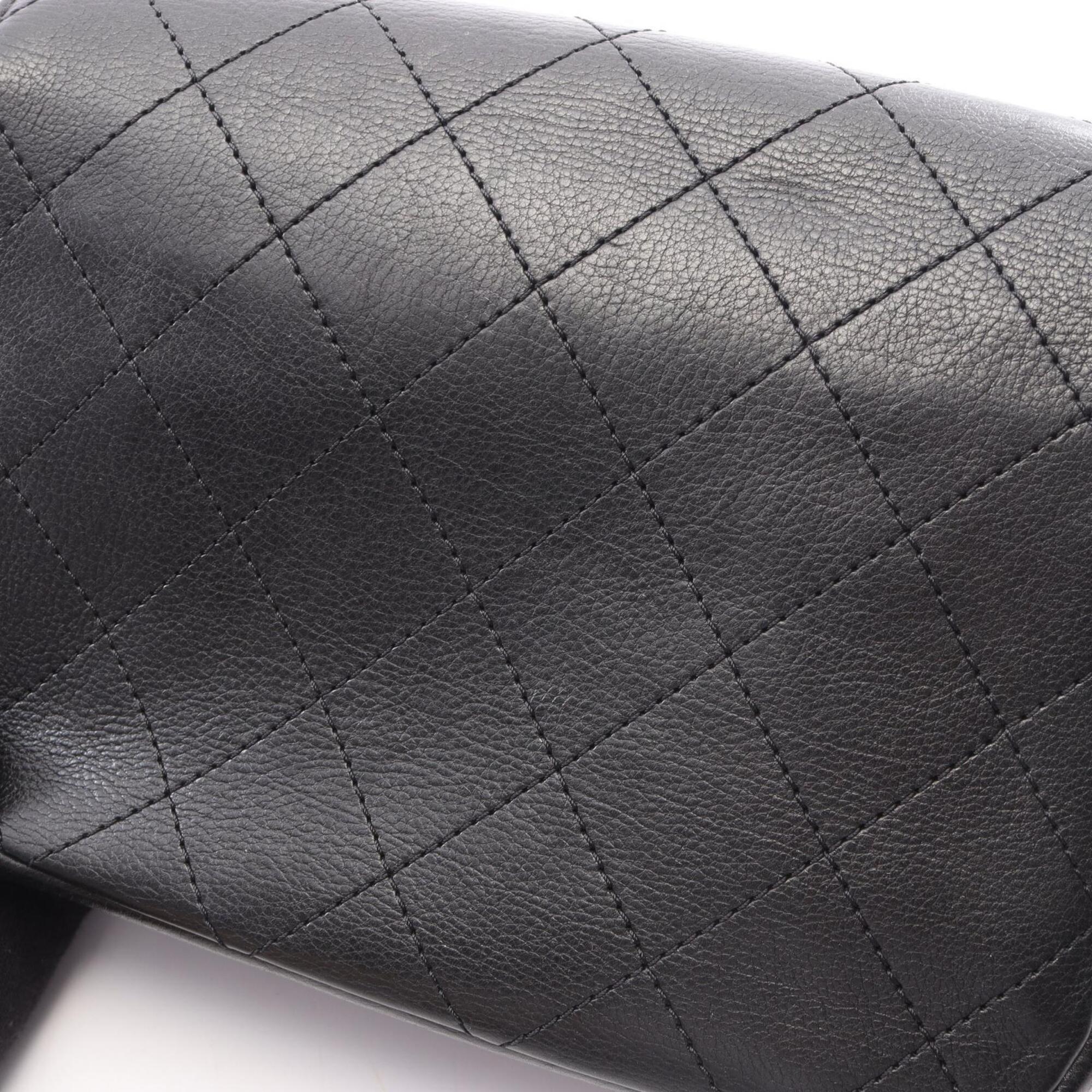 Chanel Black Leather Handbag Shoulder Bag (Pre-Owned)