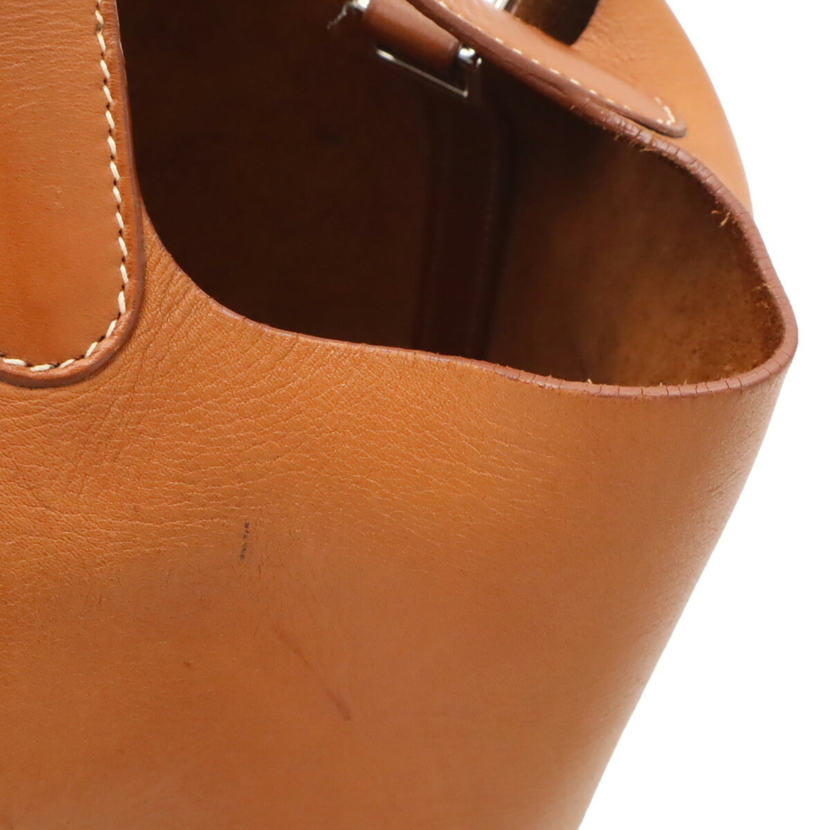 Hermes Brown Red Color Barenia Leather Handbag Tote Bag (Pre-Owned)