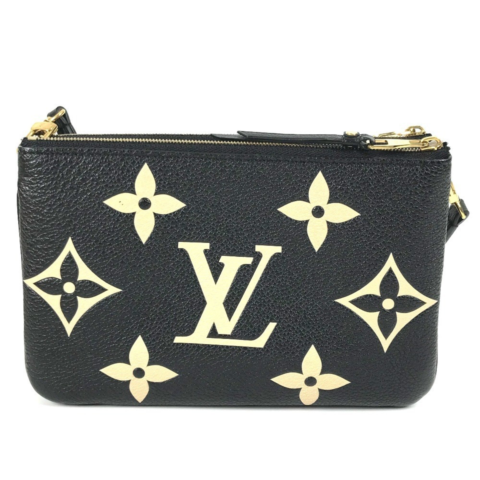 Louis Vuitton Beige Bicolor Black Noir Monogram Empreinte Clutch Bag Pochette Pouch Shoulder Bag (Pre-Owned)
