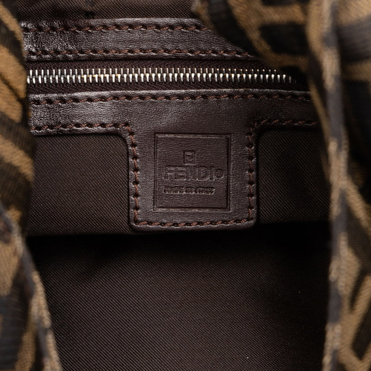 Fendi Brown Canvas Leather Shoulder Bag (Pre-Owned)