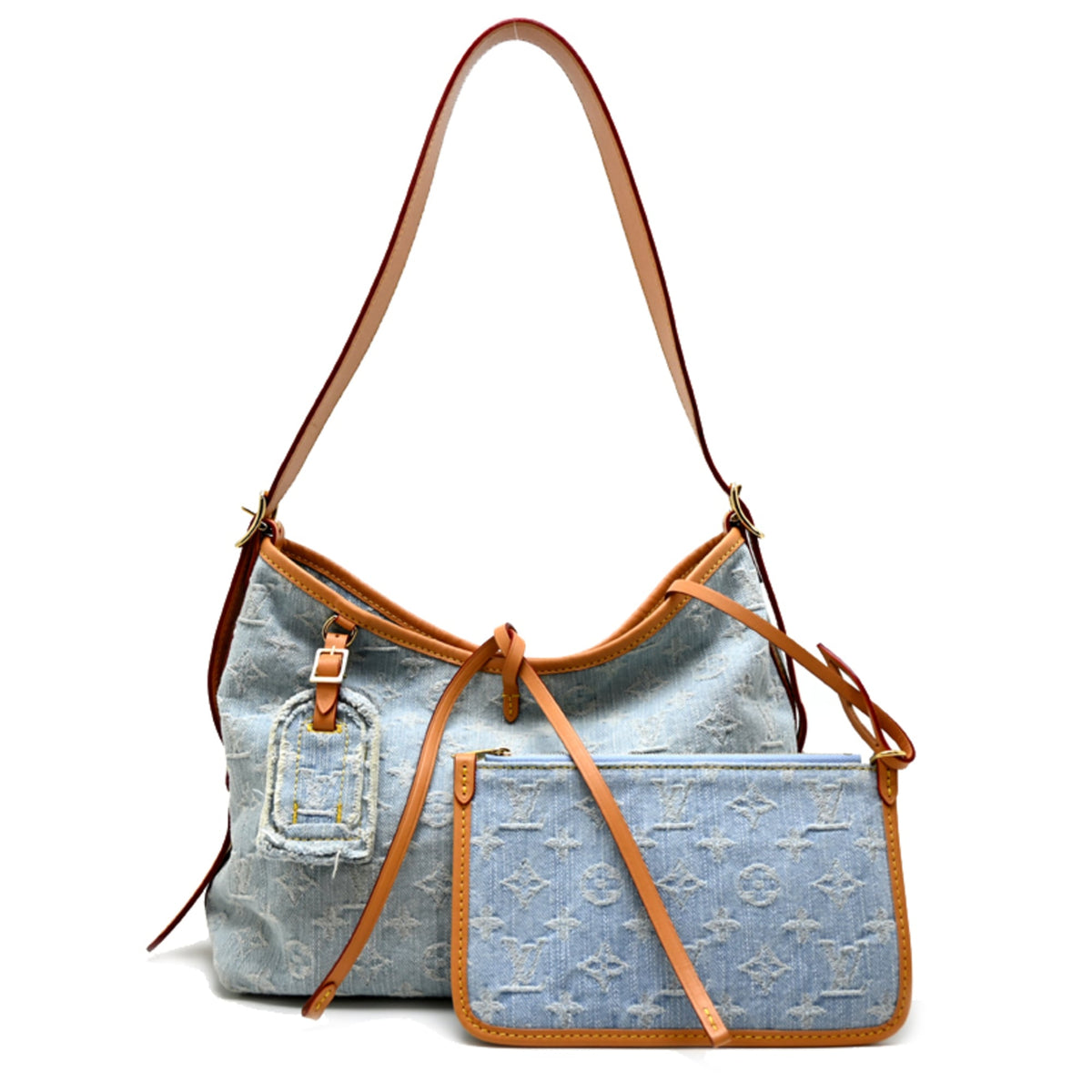 Louis Vuitton Blue Monogram Denim Leather Shoulder Bag (Pre-Owned)