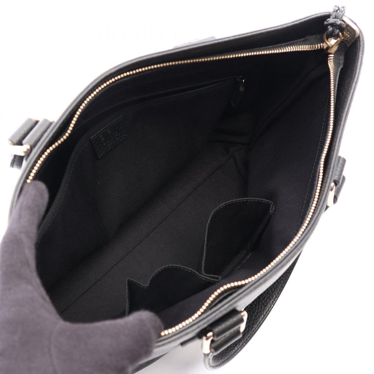 Gucci Black Leather Handbag Tote Bag (Pre-Owned)