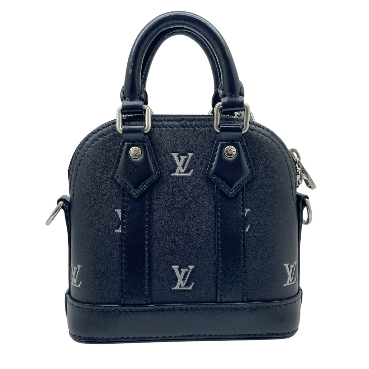 Louis Vuitton Black Leather Handbag Shoulder Bag (Pre-Owned)