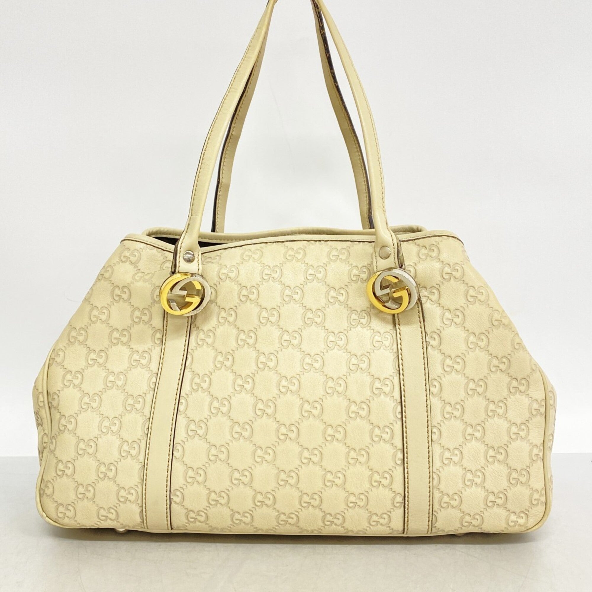 Gucci Beige Leather Tote Bag (Pre-Owned)