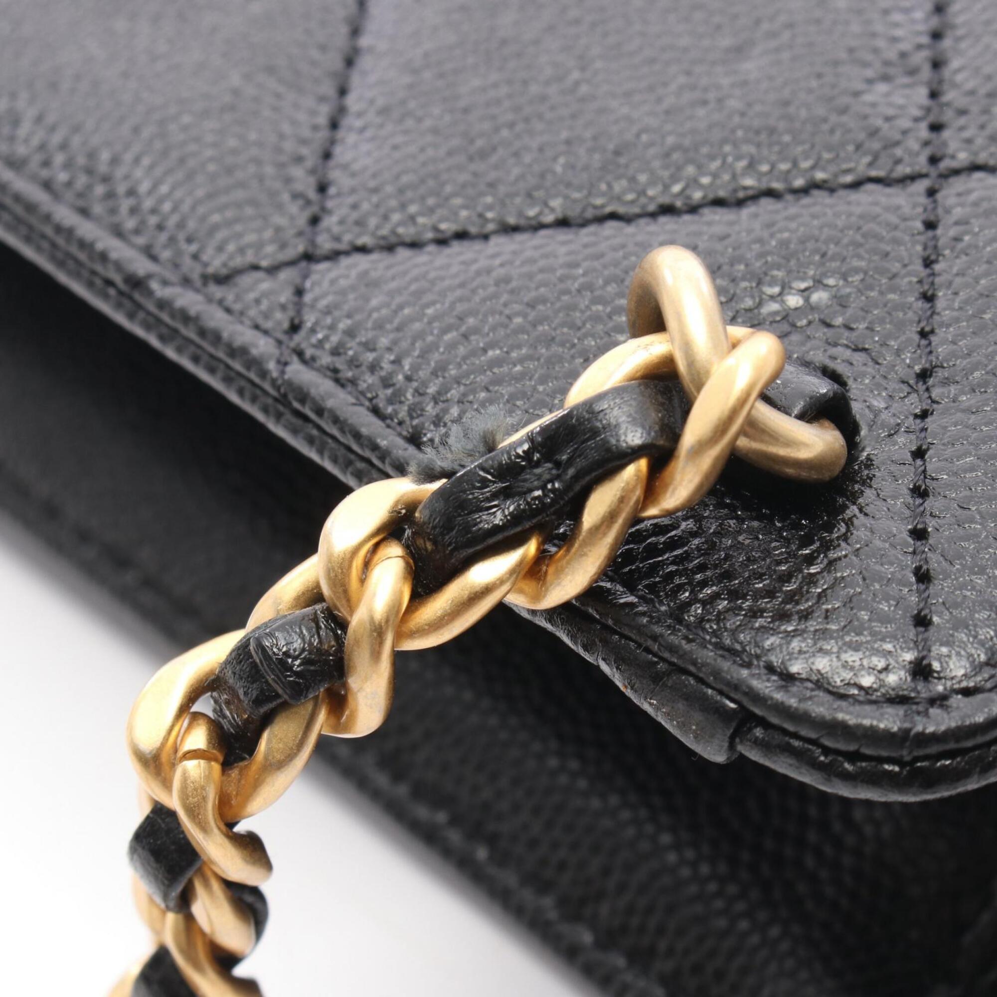 Chanel Matelasse Black Grained Calfskin Backpack Handbag (Pre-Owned)