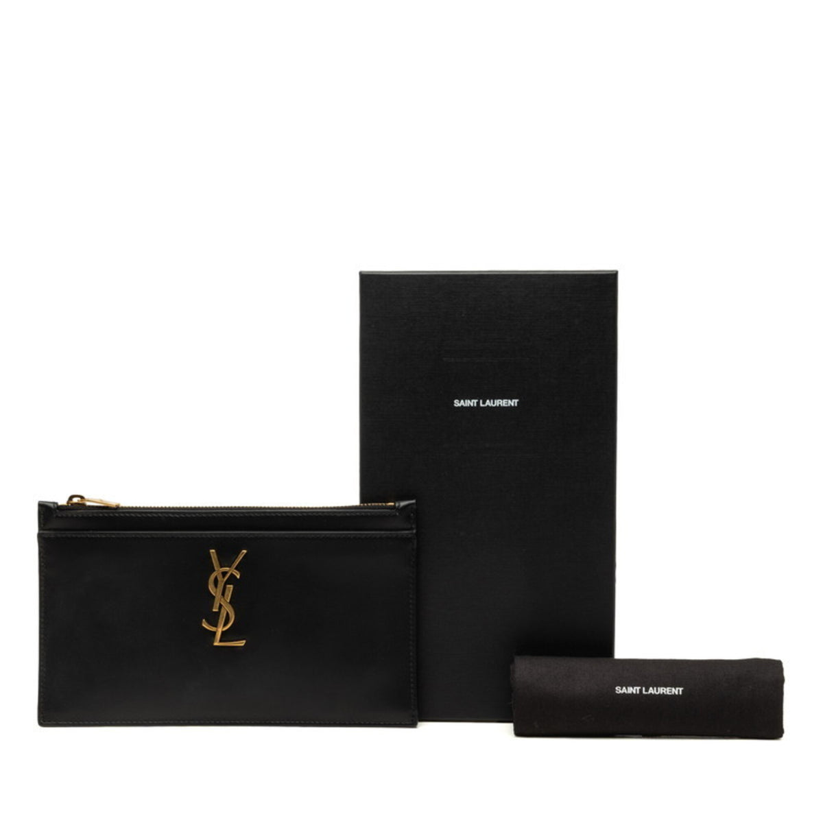 Saint Laurent Black Leather Pouch (Pre-Owned)