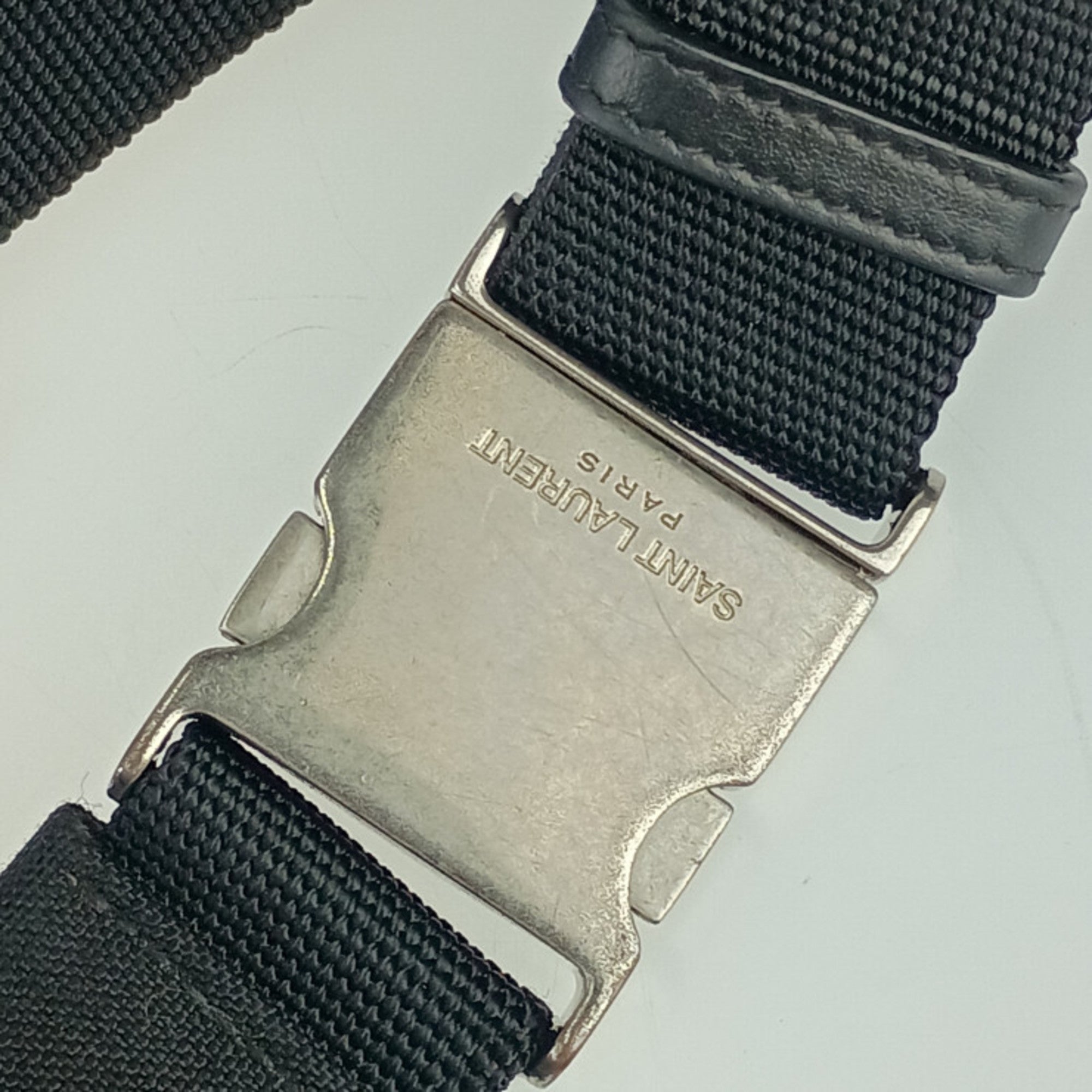 Yves Saint Laurent Black Canvas Leather Fanny Pack (Pre-Owned)