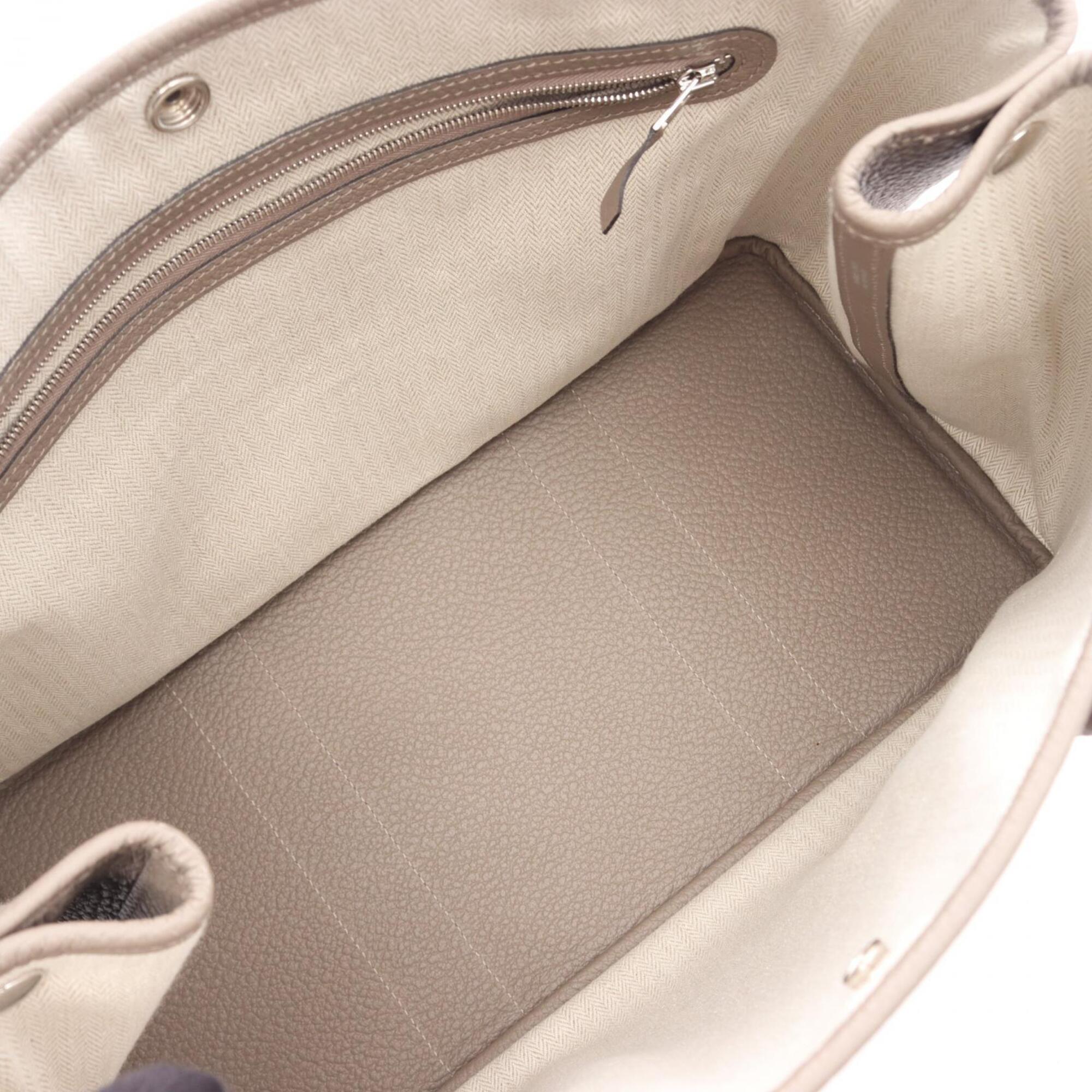 Hermes Garden Beige Leather Handbag Tote Bag (Pre-Owned)