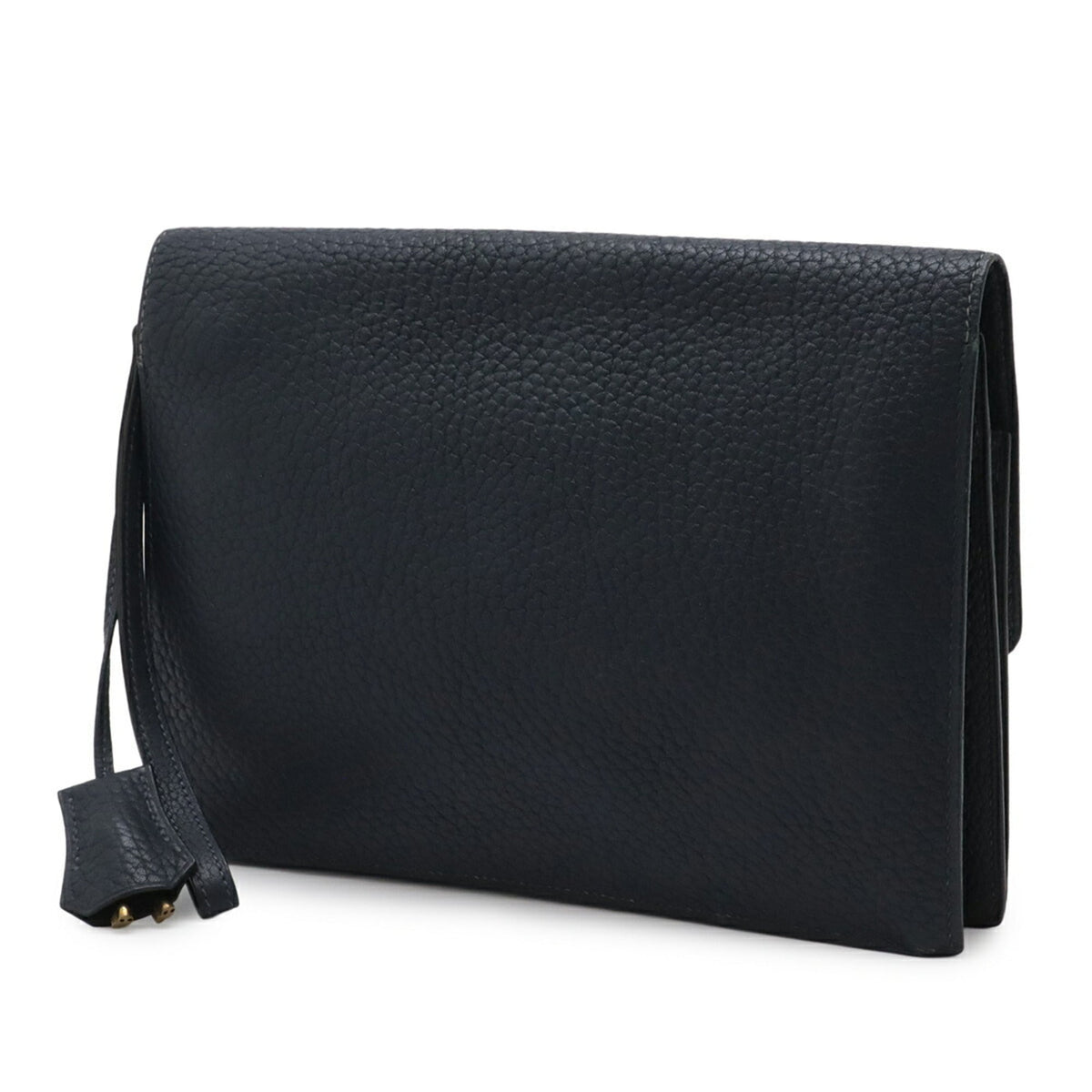 Hermes Navy Fjord Leather Clutch Bag Handbag Pochette (Pre-Owned)