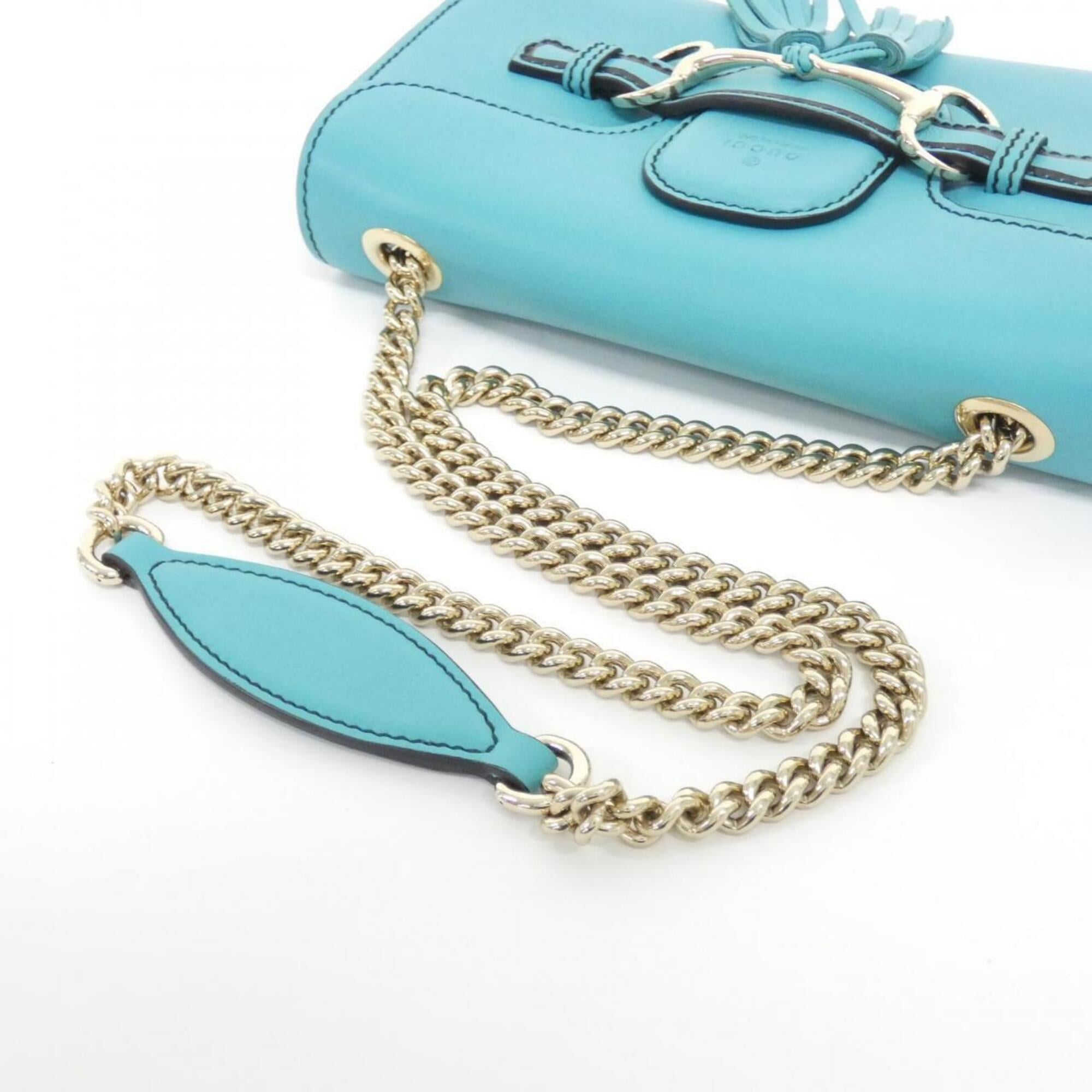 Gucci Light Blue Leather Shoulder Bag (Pre-Owned)
