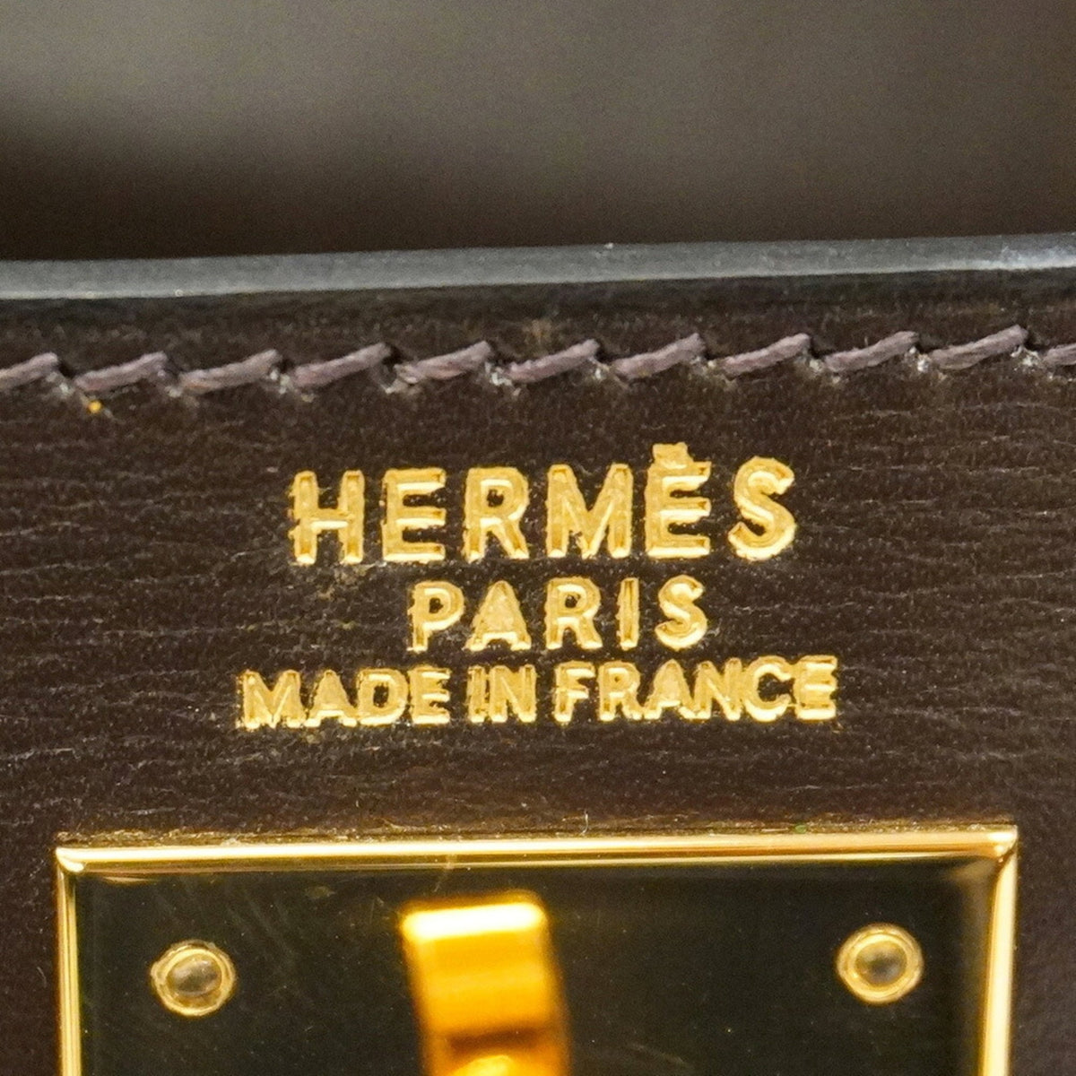 Hermes Brown Box Calf Leather Handbag (Pre-Owned)