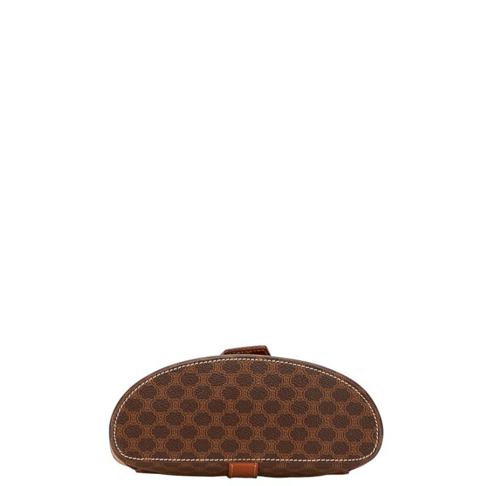 Celine Macadam Brown Pvc Leather Shoulder Bag Vanity Bag (Pre-Owned)