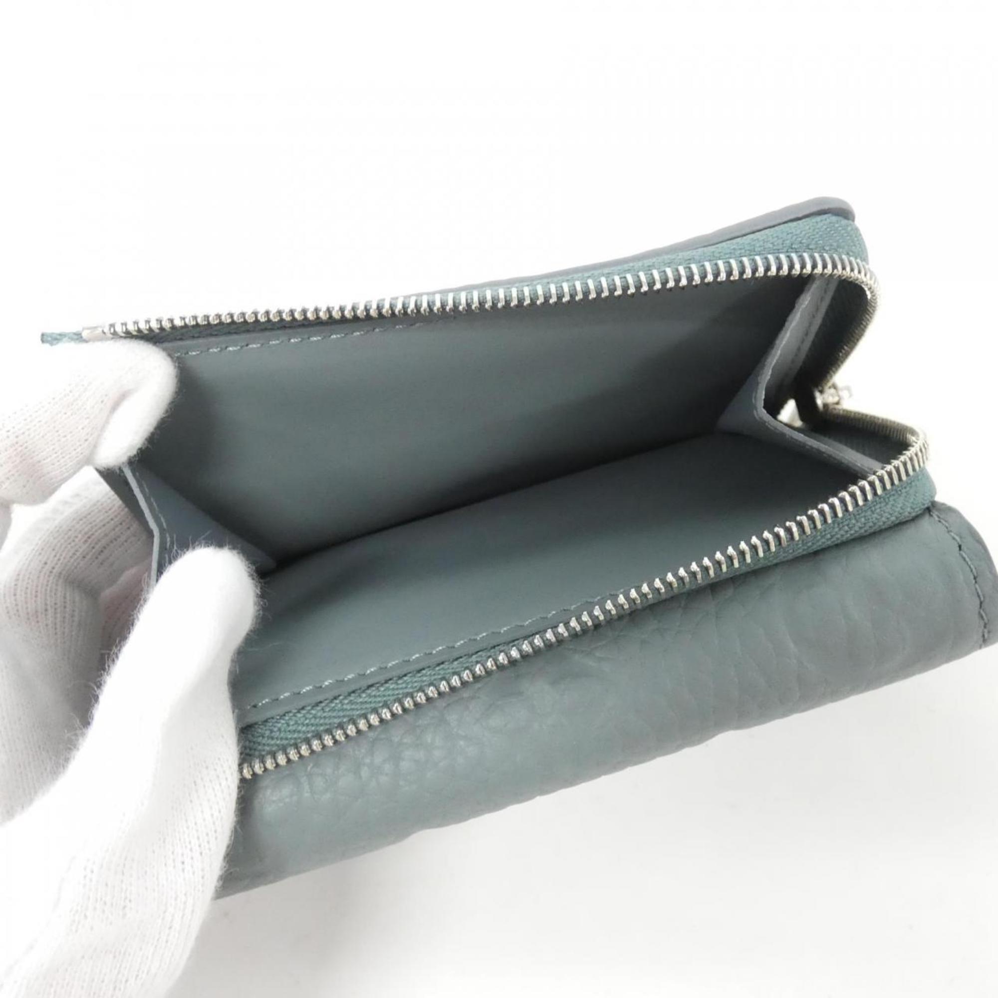 Louis Vuitton Blue Leather Wallet (Tri-Fold) (Pre-Owned)