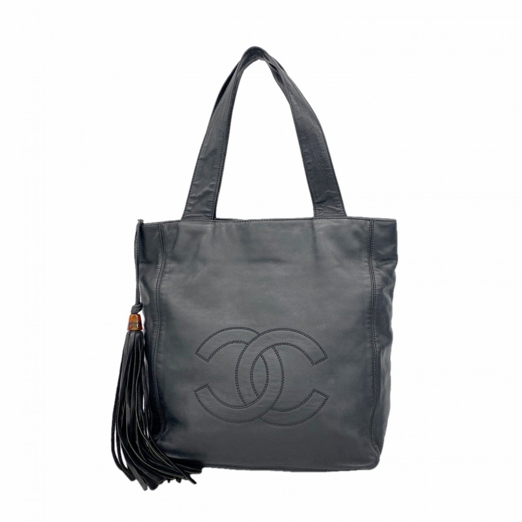 Chanel Black Leather Tote Bag (Pre-Owned)