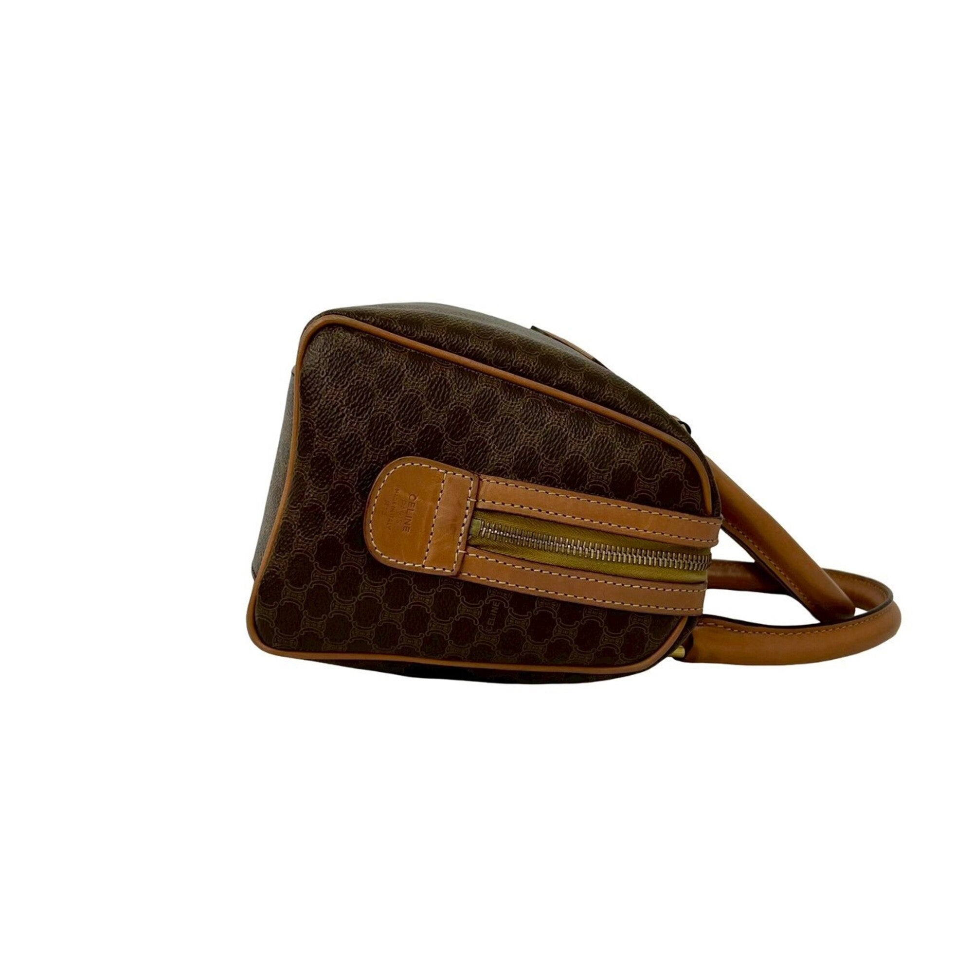 Celine Brown Leather Pvc Handbag Shoulder Bag (Pre-Owned)