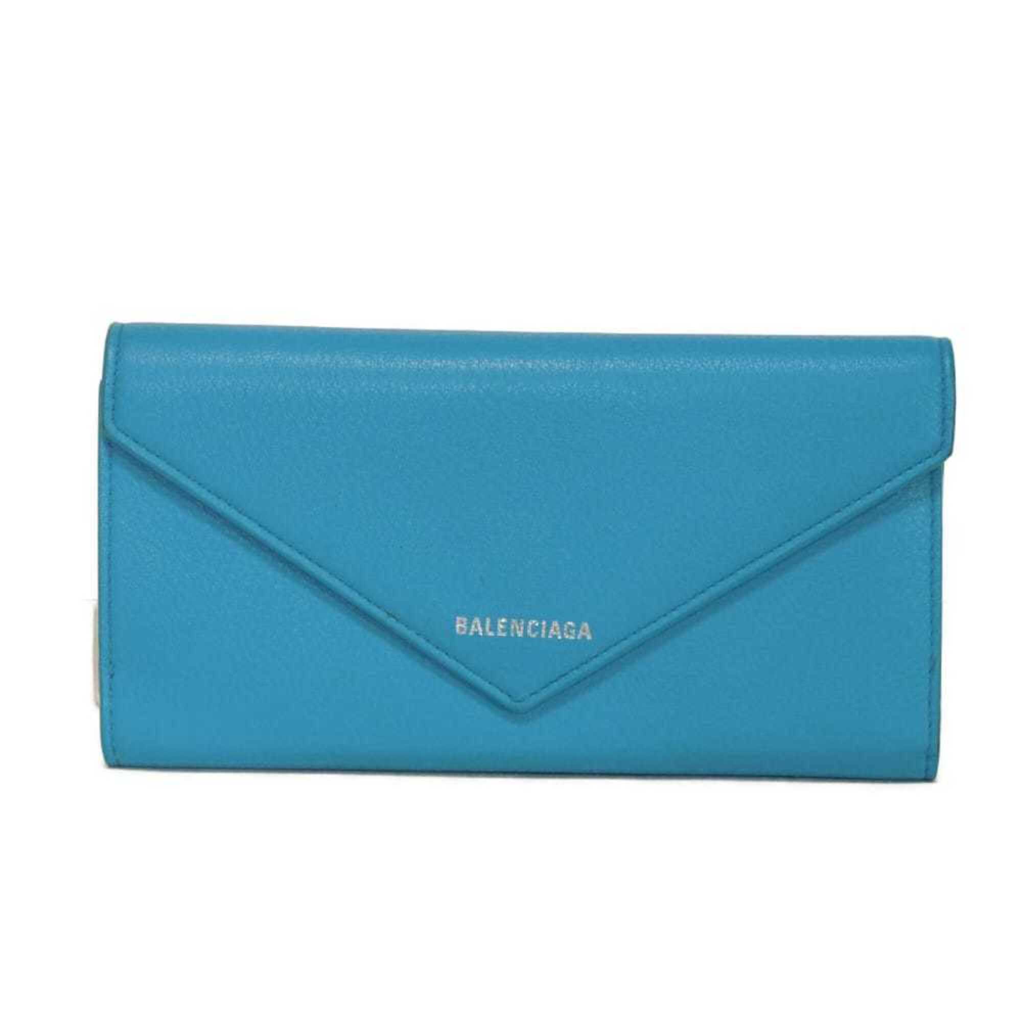 Balenciaga Blue Leather Long Wallet (Bi-Fold) (Pre-Owned)
