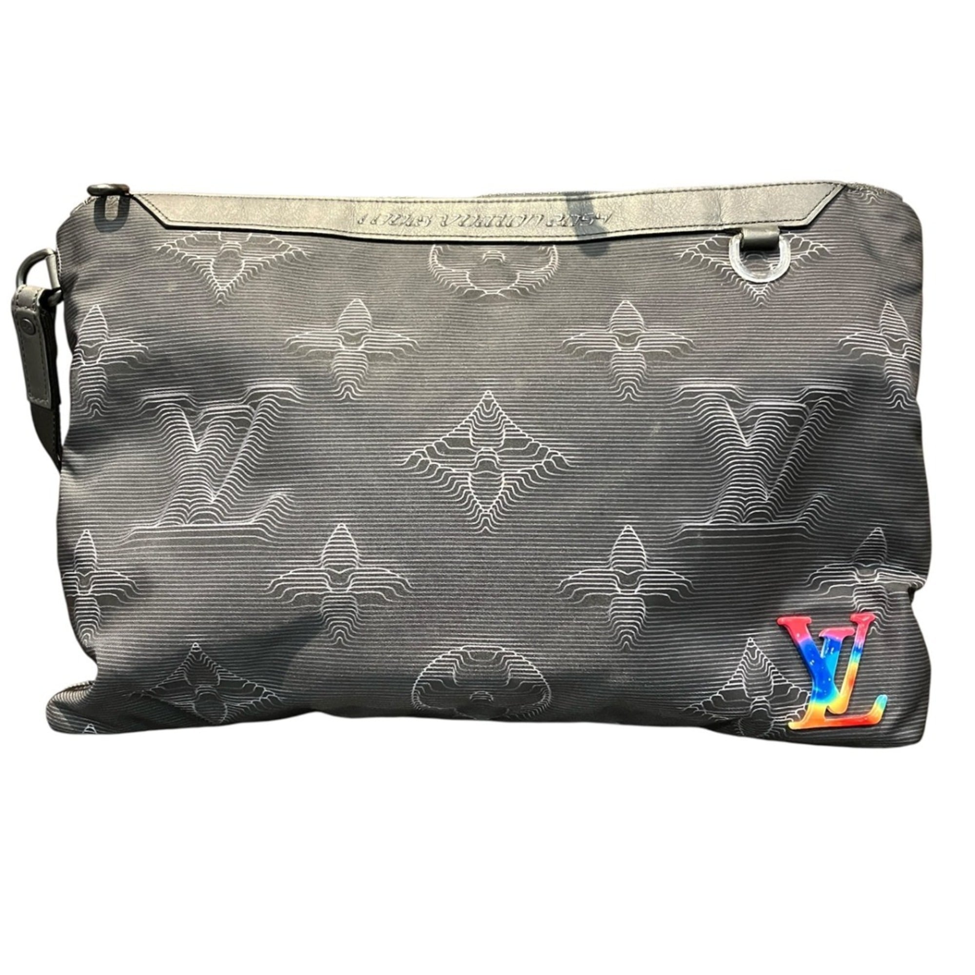 Louis Vuitton Black Nylon Canvas Clutch Bag Pochette (Pre-Owned)