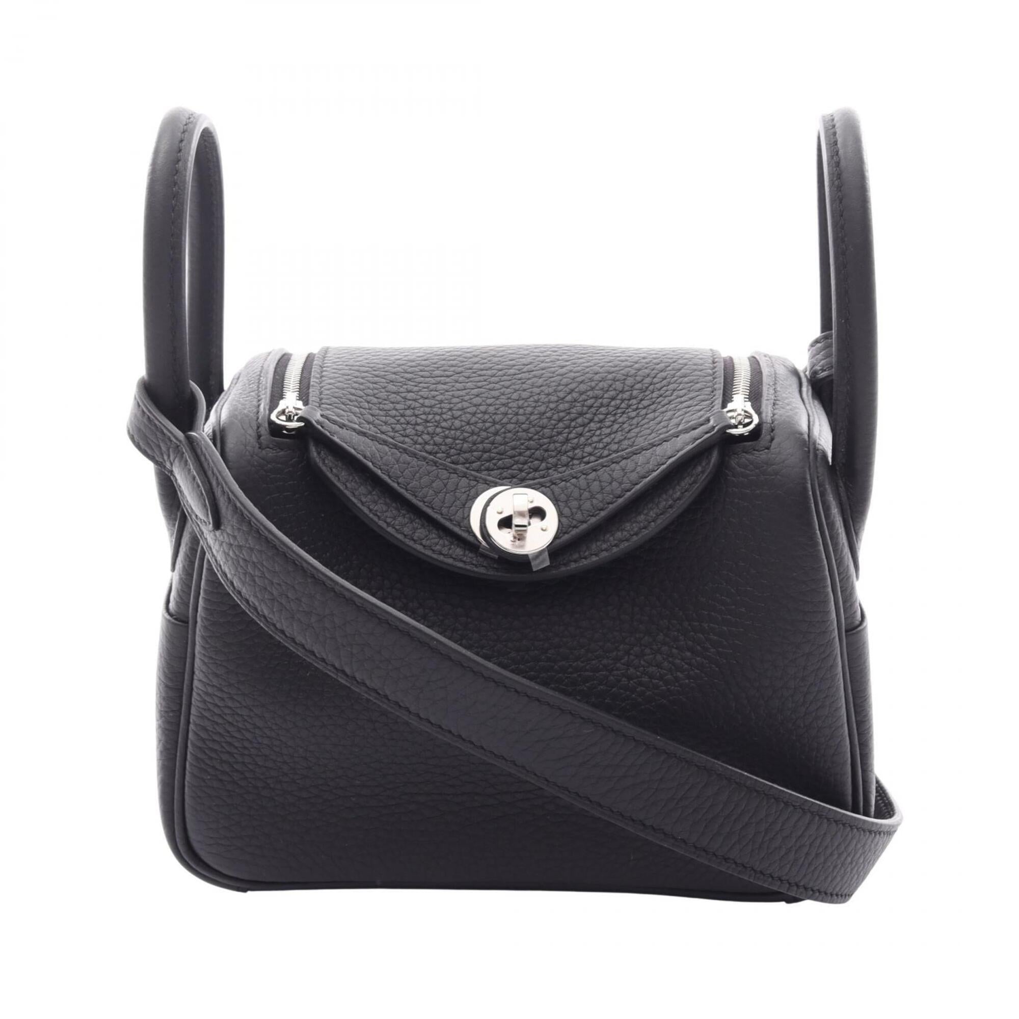 Hermes Black Taurillon Clemence Leather Handbag Shoulder Bag (Pre-Owned)