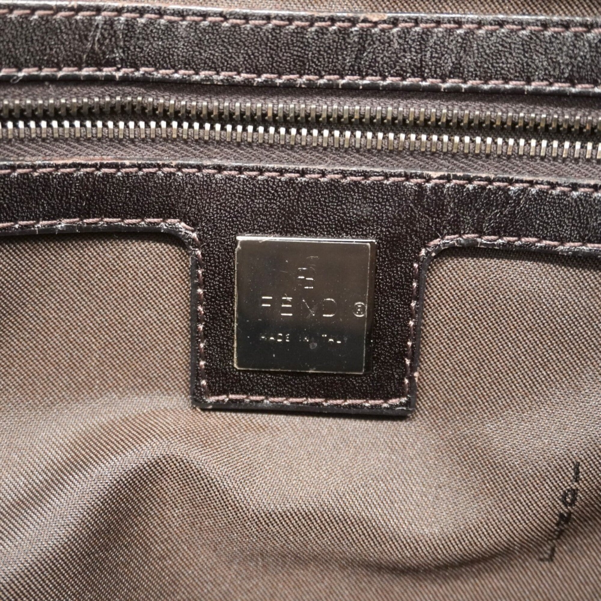 Fendi Brown Nylon Canvas Shoulder Bag (Pre-Owned)