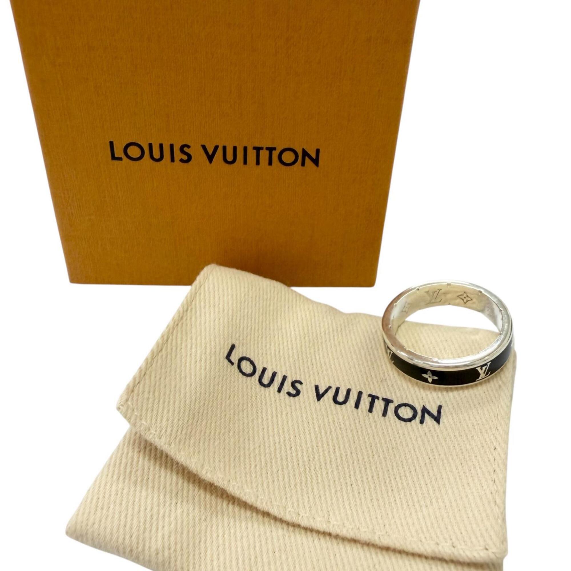 Louis Vuitton Silver Black Silver 925 Band Ring (Pre-Owned)