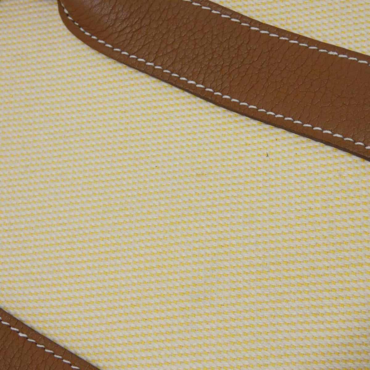 Hermes Ecru Yellow Toile H Negonda Leather Handbag (Pre-Owned)
