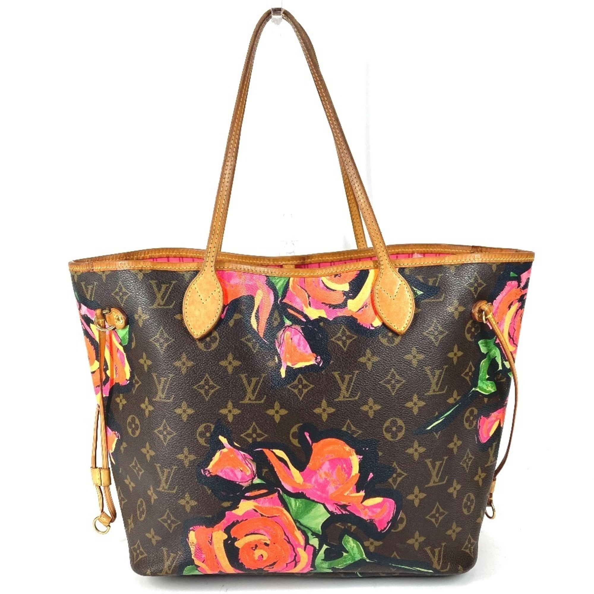 Louis Vuitton Brown Pink Canvas Shoulder Bag Tote Bag (Pre-Owned)