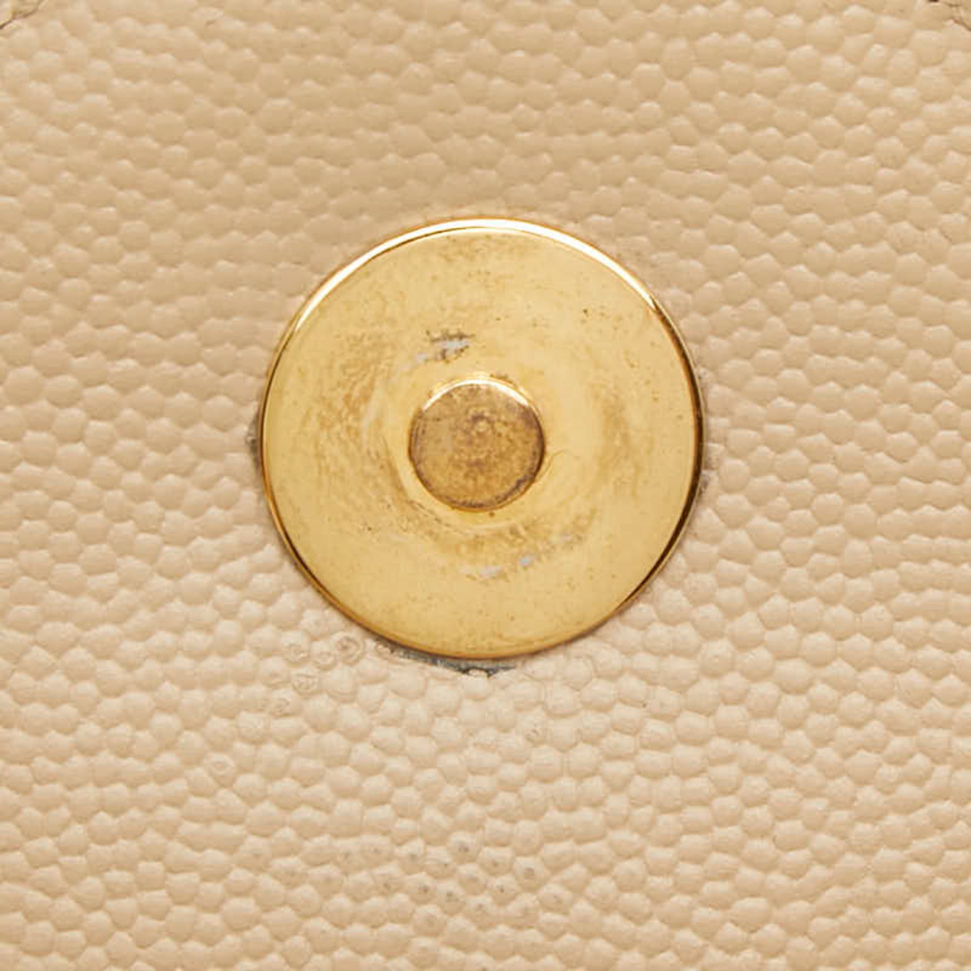 Saint Laurent Beige Gold Leather Shoulder Bag (Pre-Owned)