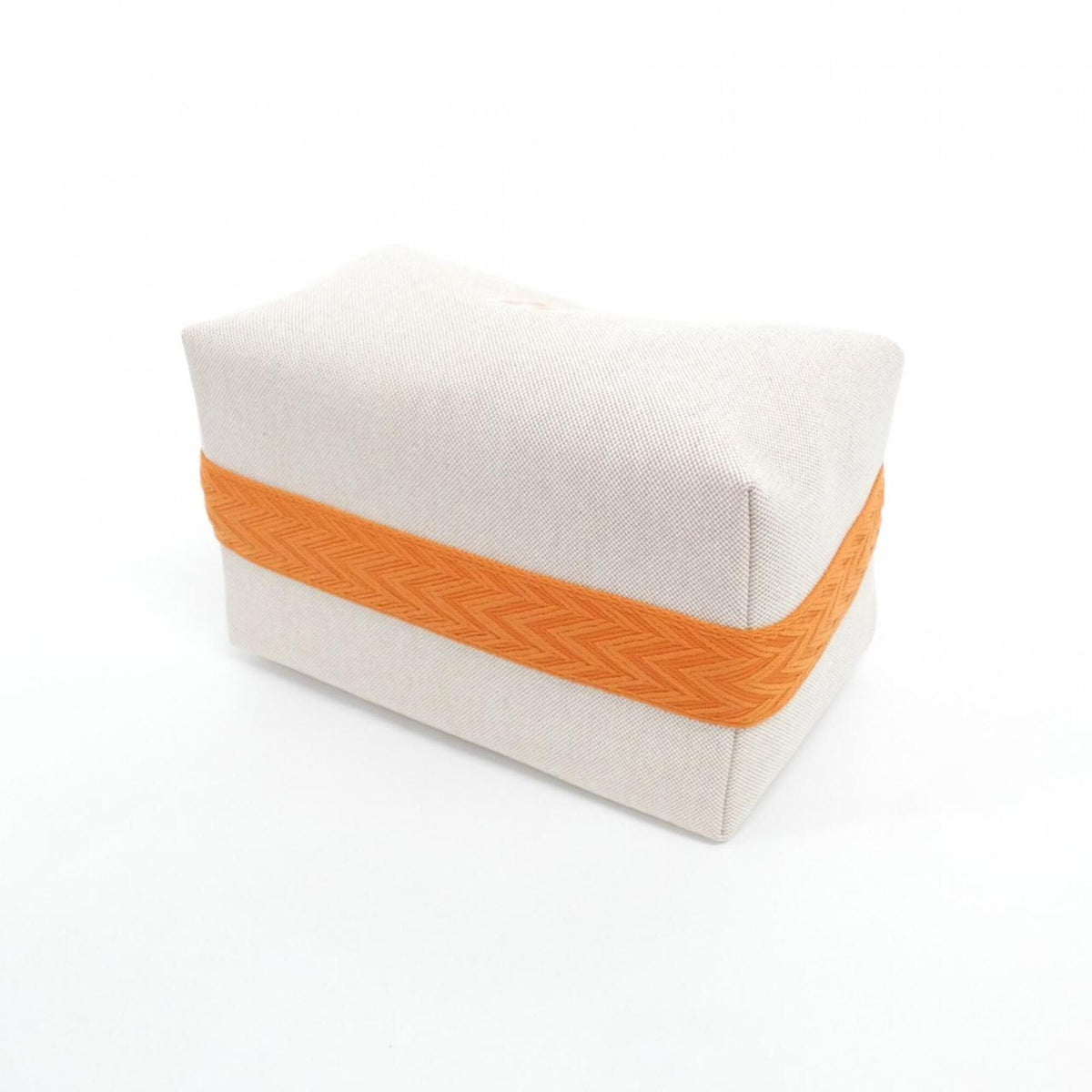 Hermes Beige Orange Canvas Handbag Pouch (Pre-Owned)