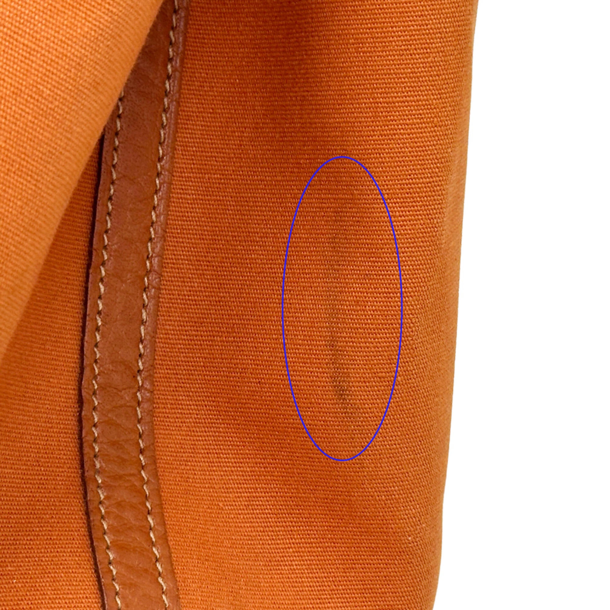 Hermes Garden Orange Potiron Toile Officier Leather Handbag Tote Bag (Pre-Owned)