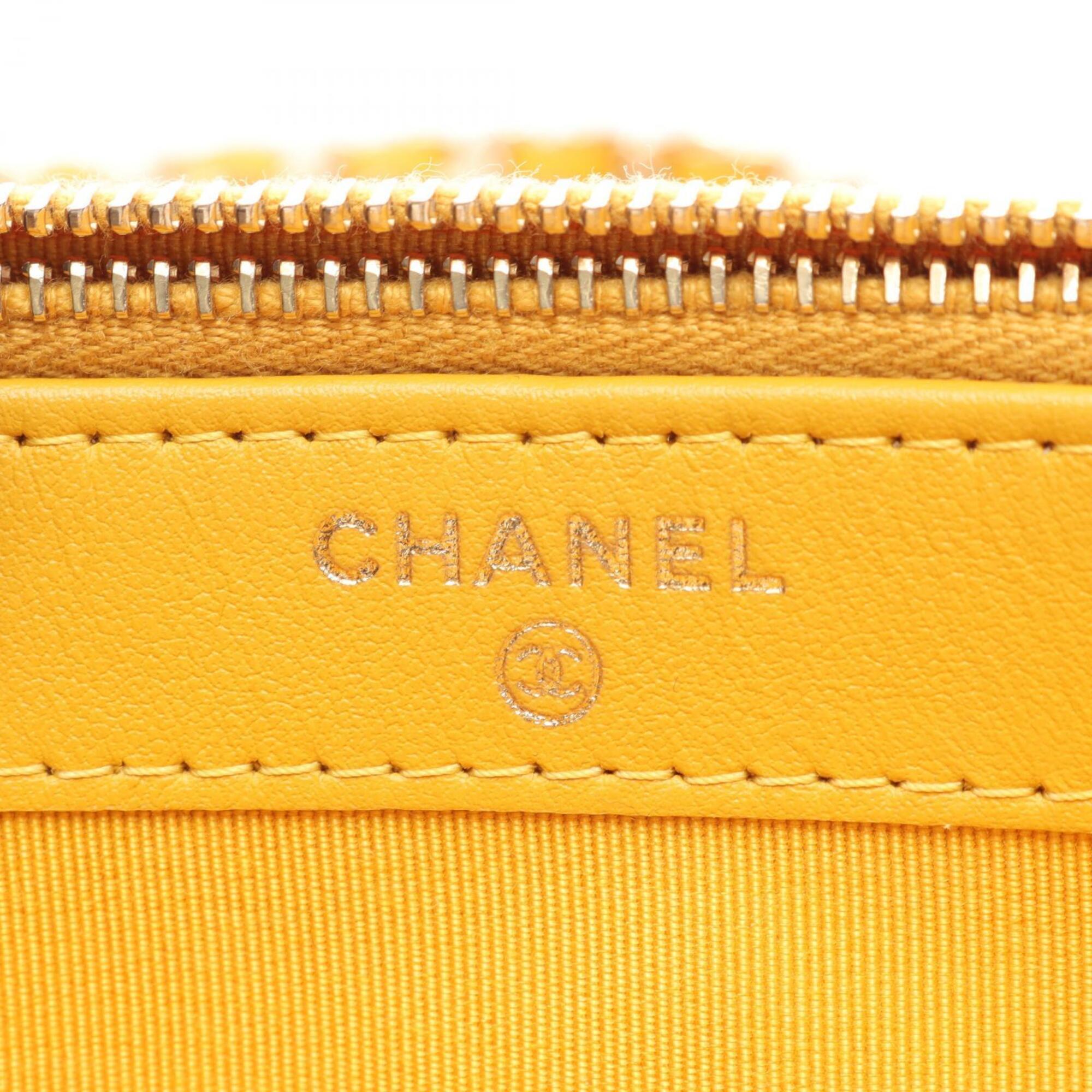 Chanel Yellow Grained Calfskin Handbag Shoulder Bag (Pre-Owned)