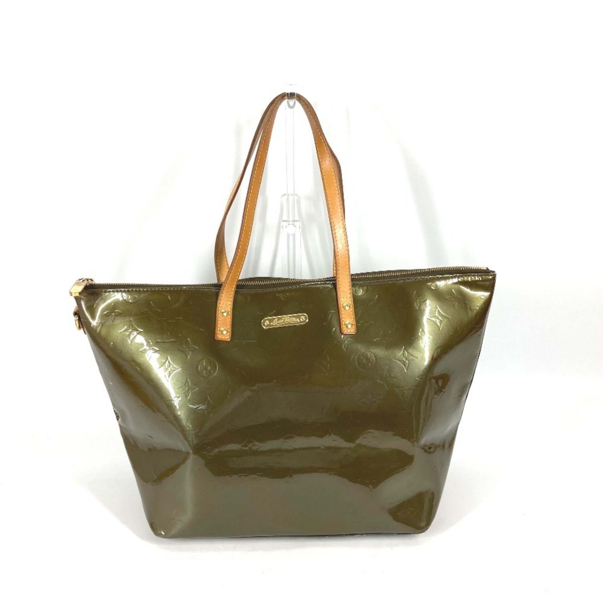 Louis Vuitton Khaki Vert Bronze Monogram Vernis Shoulder Bag Tote Bag (Pre-Owned)