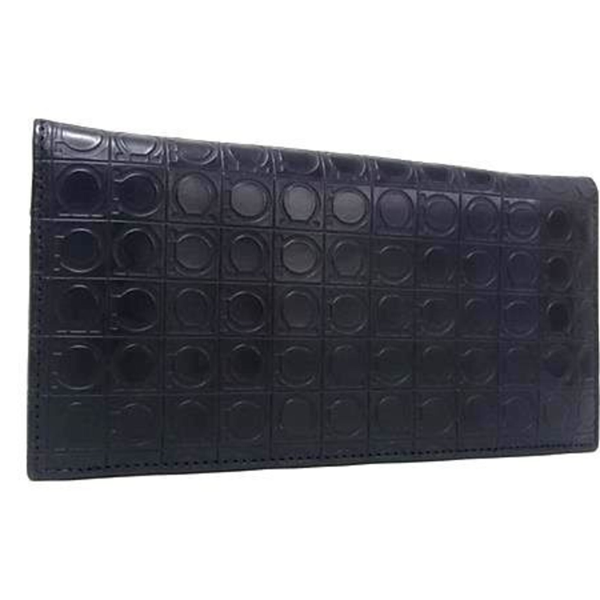 Salvatore Ferragamo Black Leather Long Wallet (Bi-Fold) (Pre-Owned)