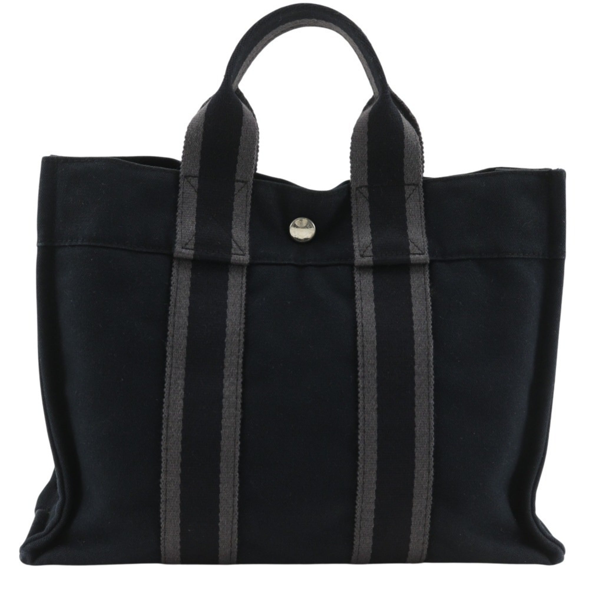 Hermes Fourre Tout Black Canvas Handbag (Pre-Owned)