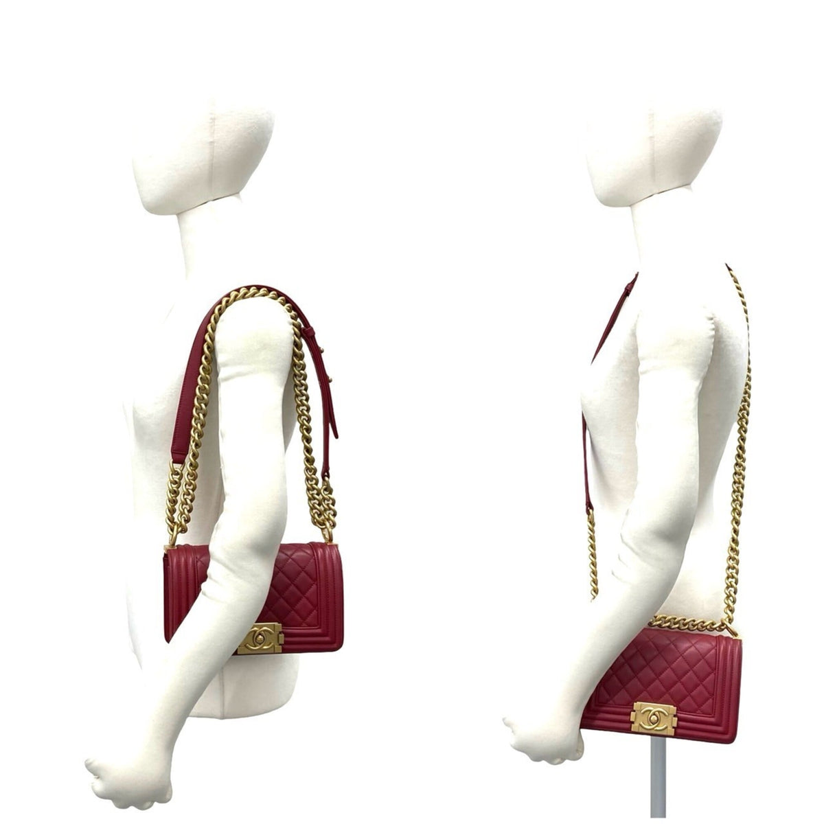 Chanel Red Color Leather Shoulder Bag (Pre-Owned)