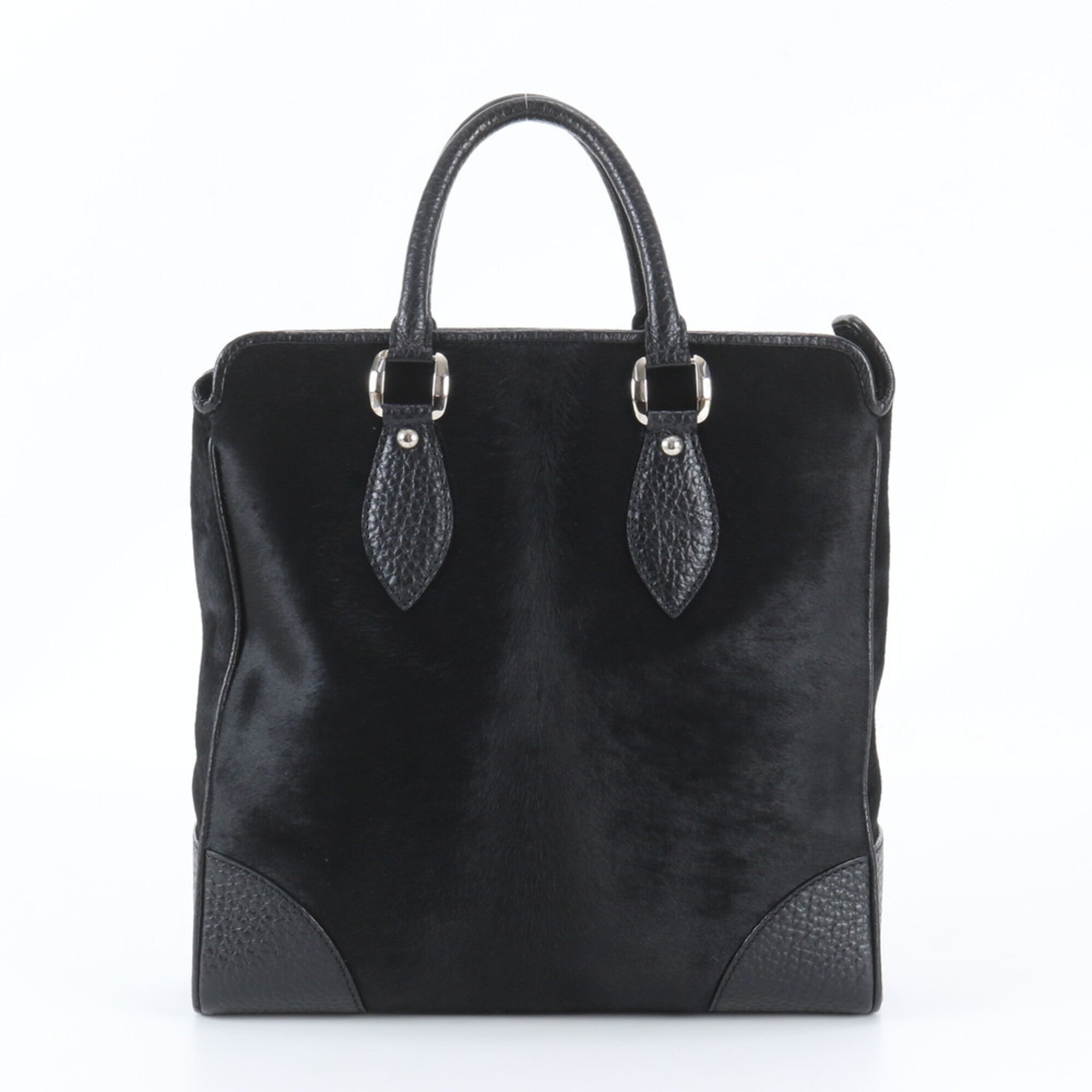 Louis Vuitton Black Leather Shoulder Bag Tote Bag (Pre-Owned)