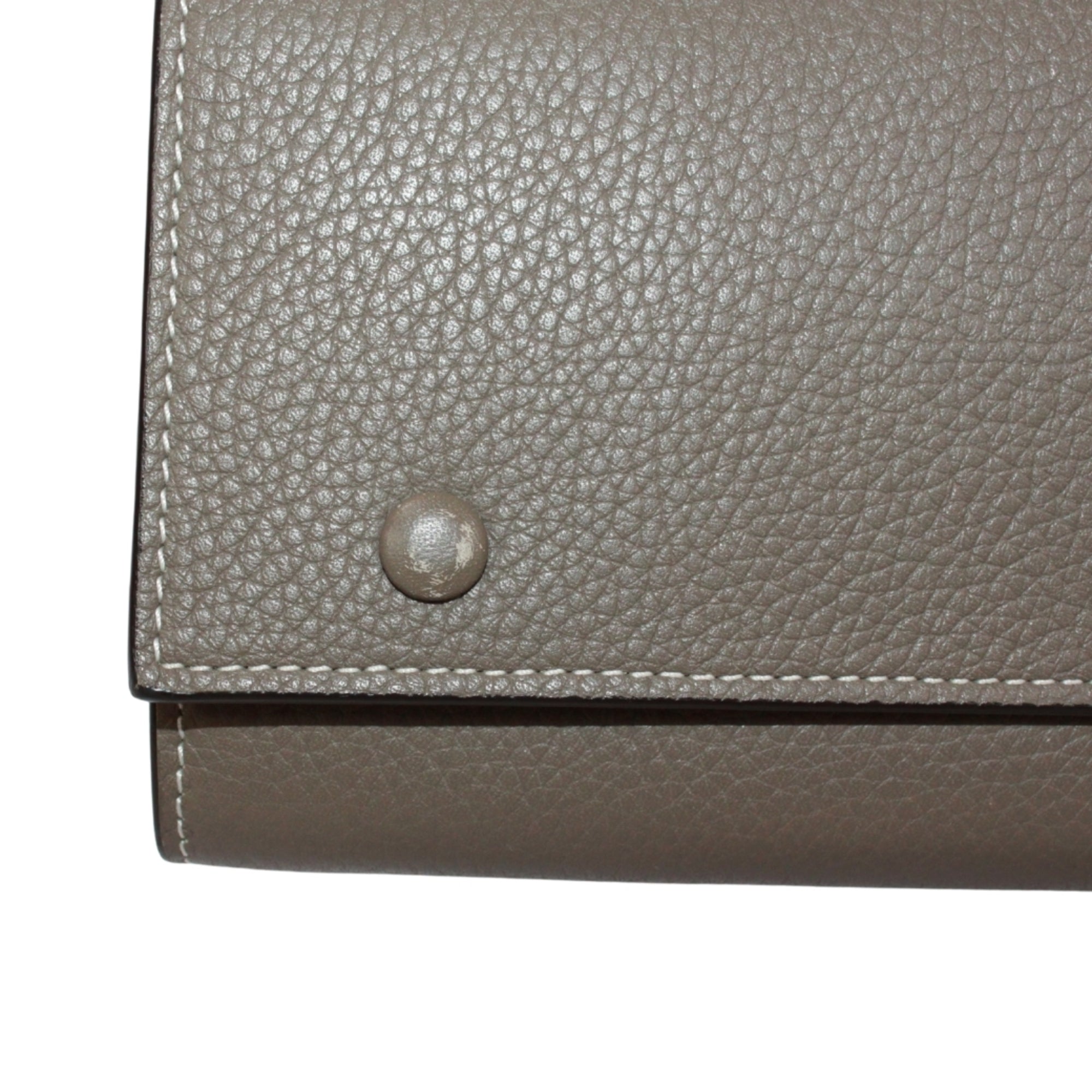 Celine Grayish Yellow Leather Long Wallet (Bi-Fold) (Pre-Owned)